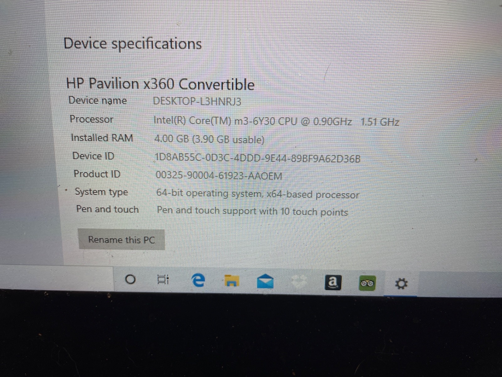 HP Pavilion x360 11-k127cl m3-6y30. W10 Factory Reset