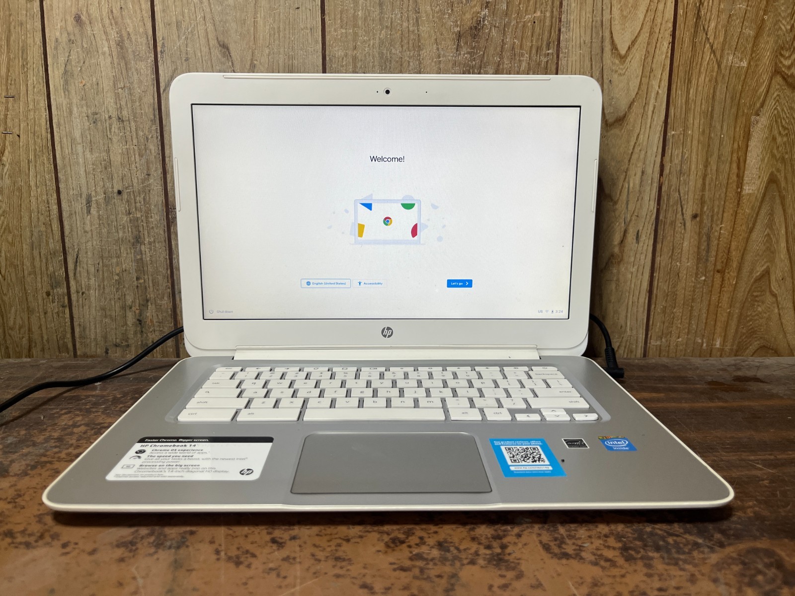 HP Chromebook 14 14in. (16GB, Intel Celeron, 1.4GHz, 4GB) Chromebook – White…