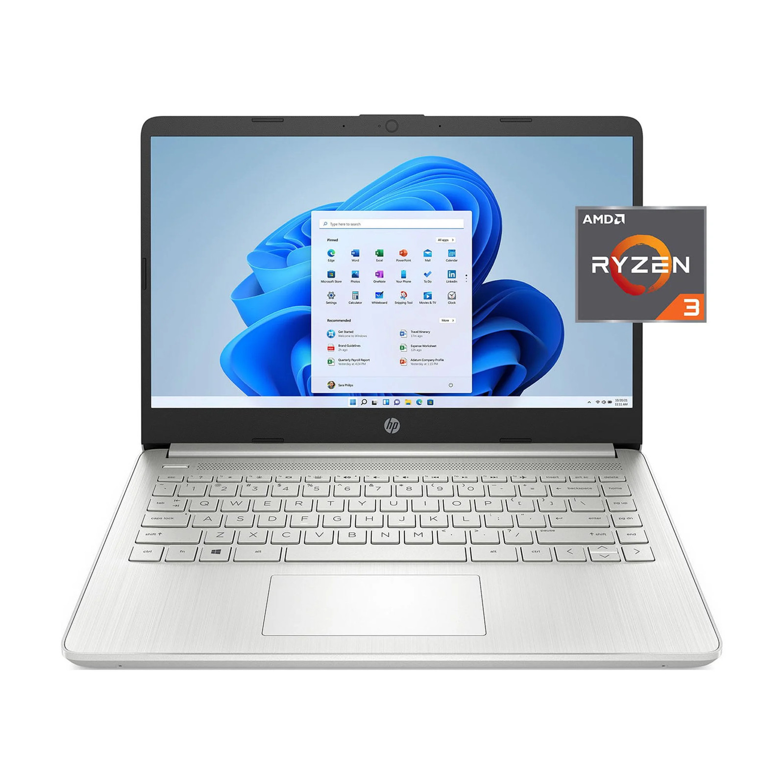 HP 14-dk1032 Laptop 14″ FHD AMD Ryzen 3 3250U, 2.6GHz 4GB RAM, 128GB, Windows 11