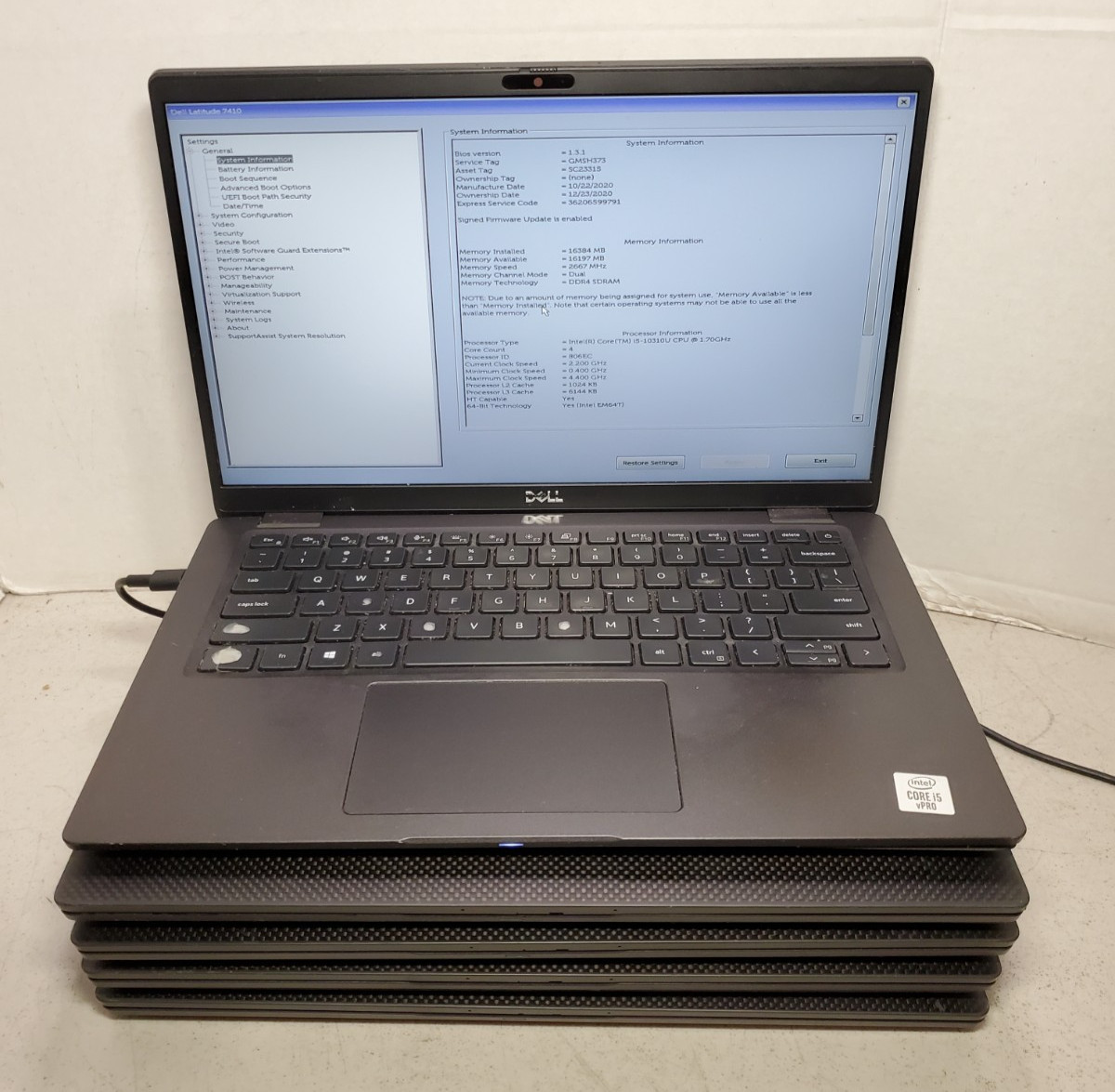 Lot of 5 Dell Latitude 7410 14″ Laptop i5-10310U 1.7GHz 16GB RAM No SSD/OS! #69
