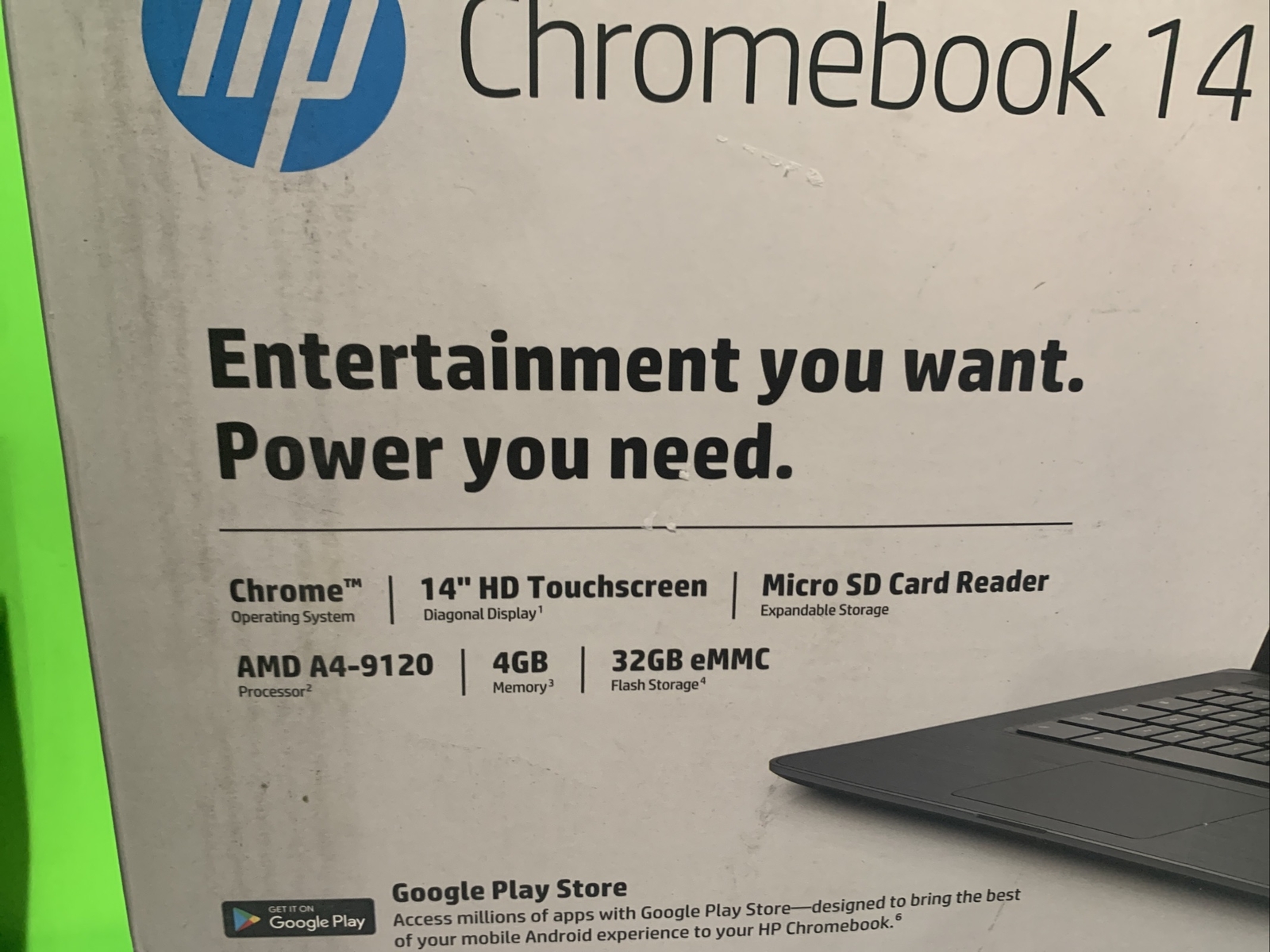 HP Chromebook 14″ HD Touchscreen 14-DB0025NR, AMD A4-9120, 4GB Memory, 32GB eMMC