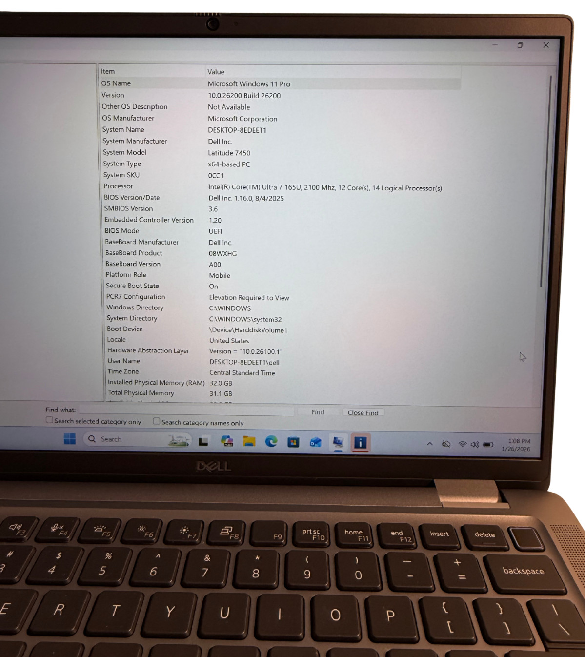 Dell Latitude 7450 14 FHD+ 2.1 GHz Ultra 7 165U 32GB RAM 256GB SSD Touch Screen