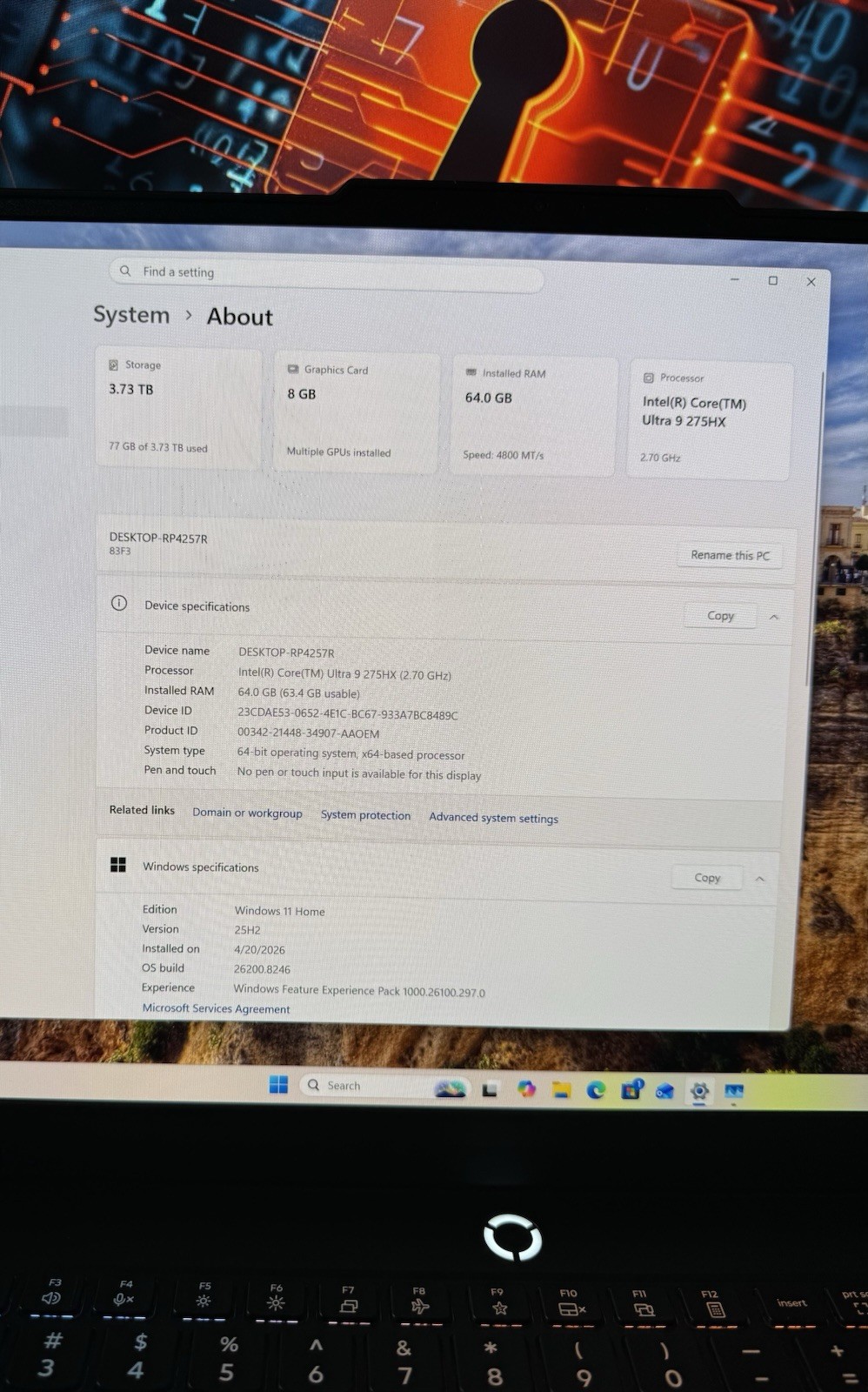 Lenovo Legion Pro 5 16IRX8H i9 RTX 5070 64GB 3.73TB SSD 16″ 2560×1600 Win11
