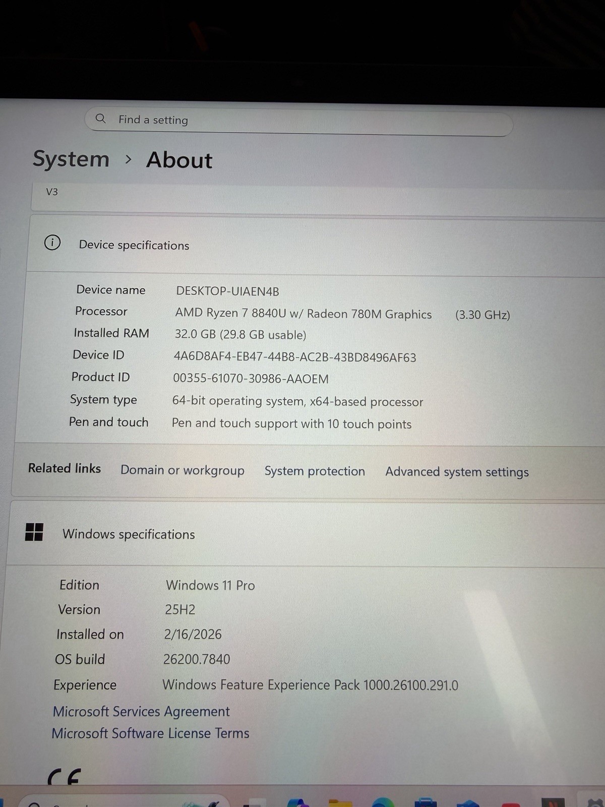 Minisforum V3 14″ 165Hz Tablet Computer (Ryzen 7 8840u, 32GB RAM, 1TB SSD)
