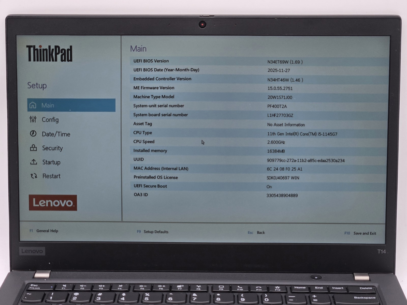 ThinkPad T14 Gen 2 14″ FHD I5-1145G7 512GB 16GB W11P Backlit FP Reader