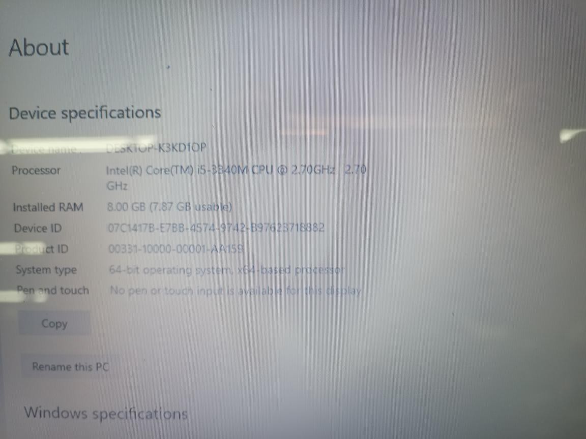 PRE OWNED PANASONIC CF-53 WINDOWS 10 PRO-INTELCORE I5-3340M-2.7GHZ-8 (P23016936)