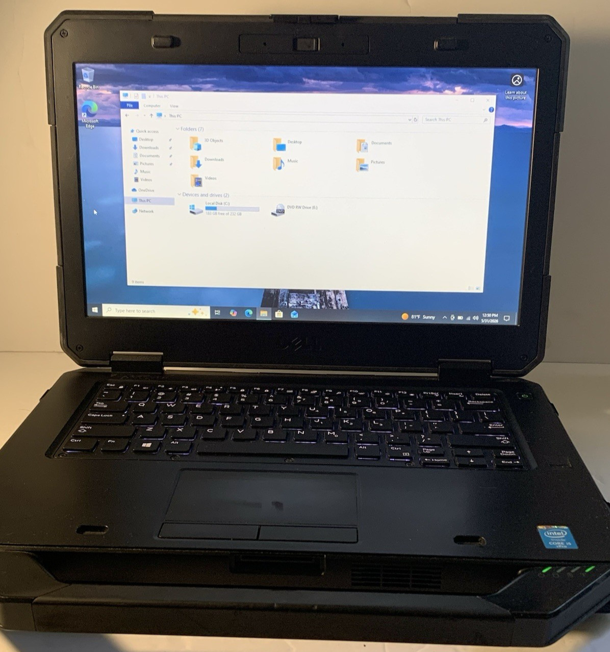 DELL LATITUDE 5404 RUGGED TOUCH i5-4310U 2.0GHZ 8GB RAM 256 SSD Win 10 Touch