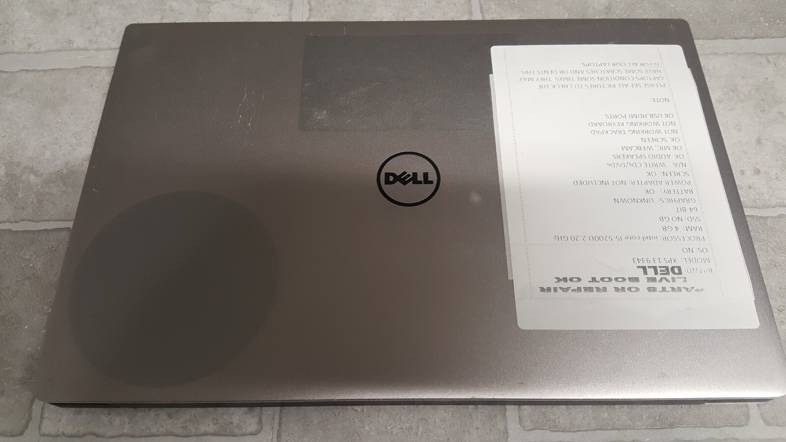 Dell XPS 13 9343 13.3″ intel core i5-5200u 2.20GHz PARTS/REPAIR
