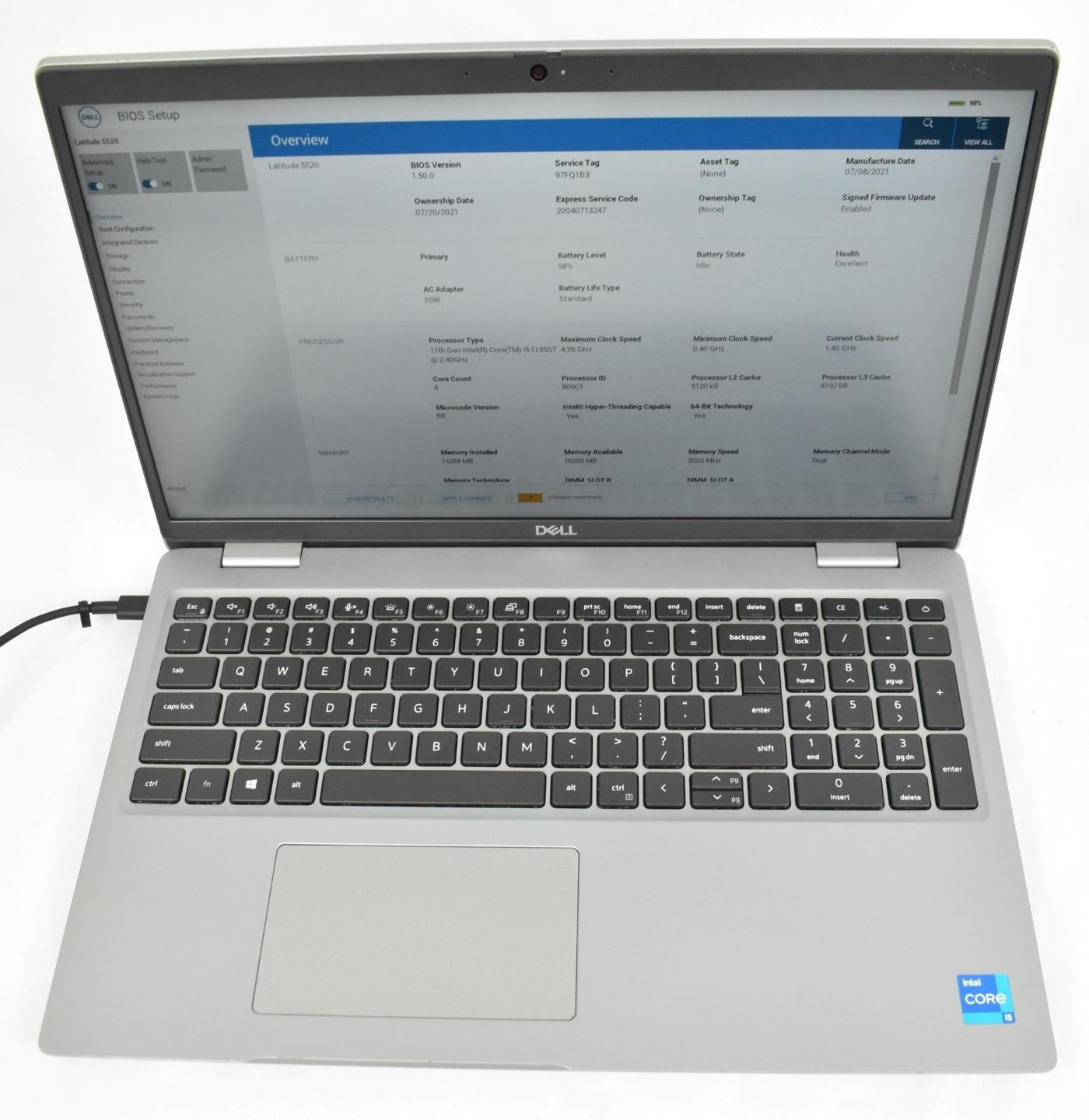 Dell Latitude 5520 Laptop i5-1135G7 2.4GHz 16GB 256GB SSD No OS *See Details*