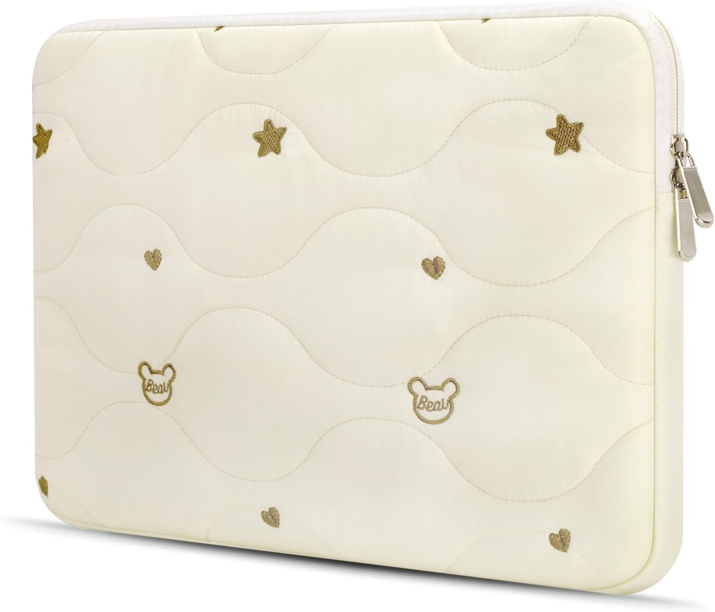 13 14 Inch Laptop Sleeve, Water-Repellent Cover for MacBook Air 13/Pro 14, Beige