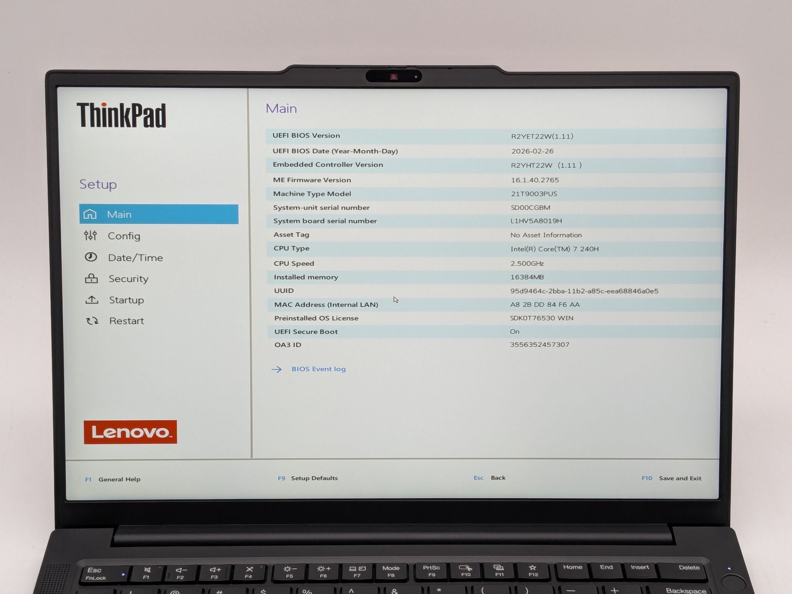 Lenovo ThinkPad E14 Gen 7 – Type 21T9 14″ FHD+ Touch 7 240H 512GB SSD 16GB W11P
