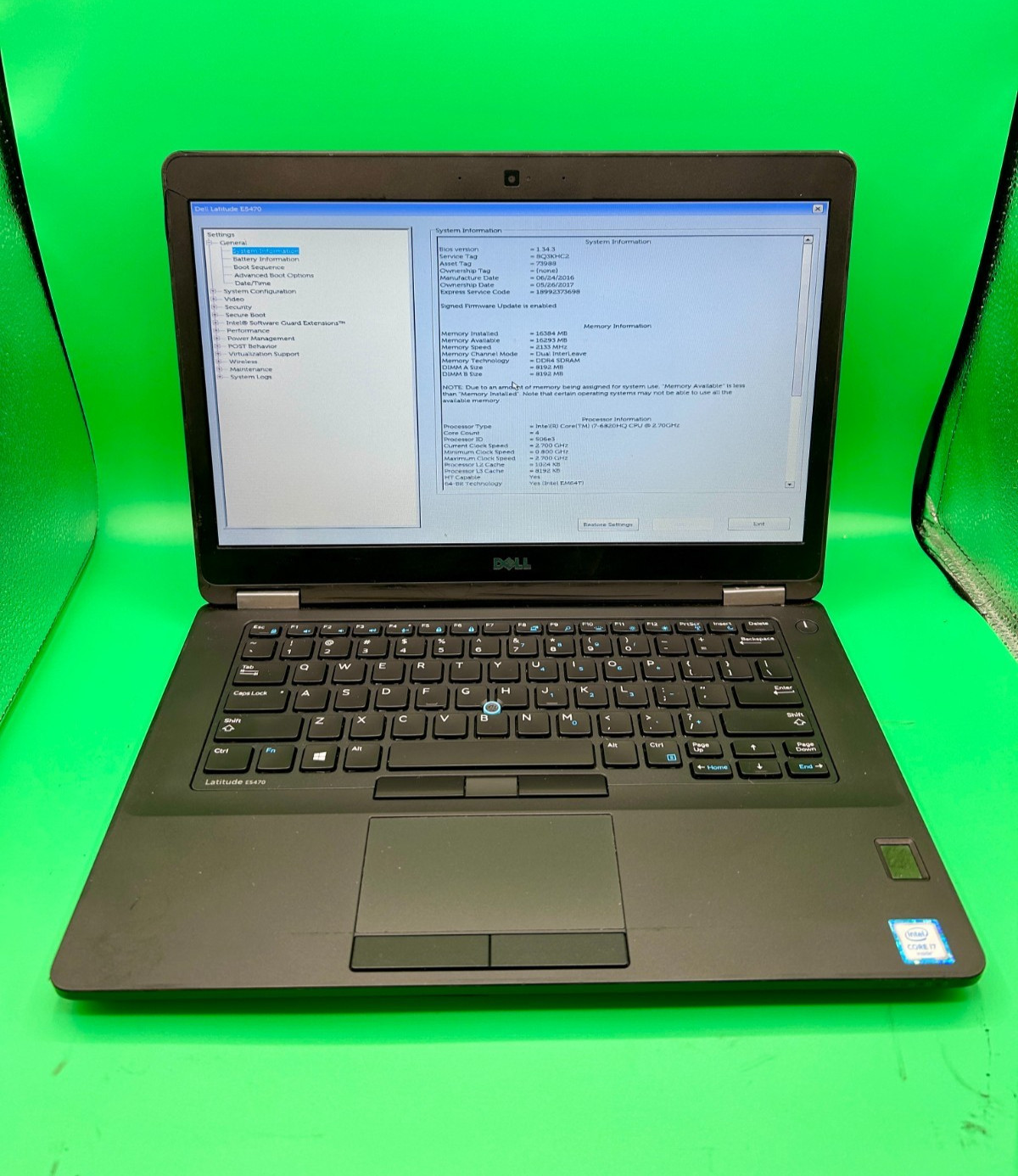 Dell Latitude E5470 14″ Laptop Intel i7-6820HQ 2.70GHz 16 GB RAM Without Storage