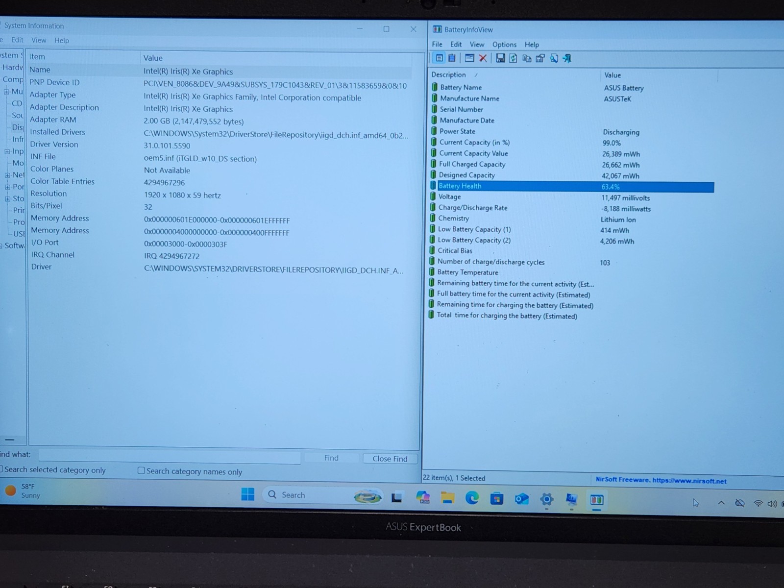 ASUS 15.6” EXPERTBOOK B1500CEAE i5-1165G7 2.8GHz 16GB RAM 256GB SSD W11P