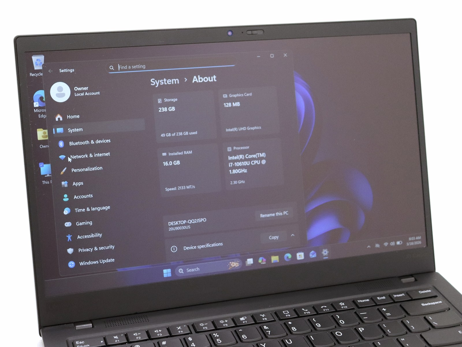Lenovo ThinkPad X1 Carbon Gen 8 14.0″ FHD Touch i7-10610U 16GB 256GB NVMe W11P