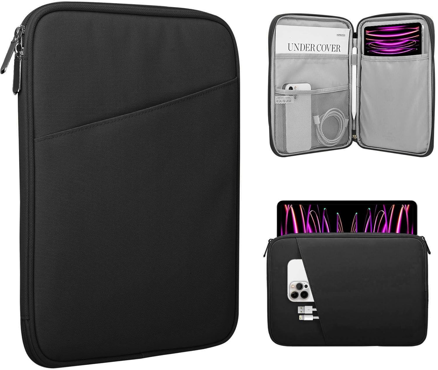 13 Inch Tablet Sleeve with Pocket for iPad Air 13″ M3 2025, iPad Pro 13″/12.9″