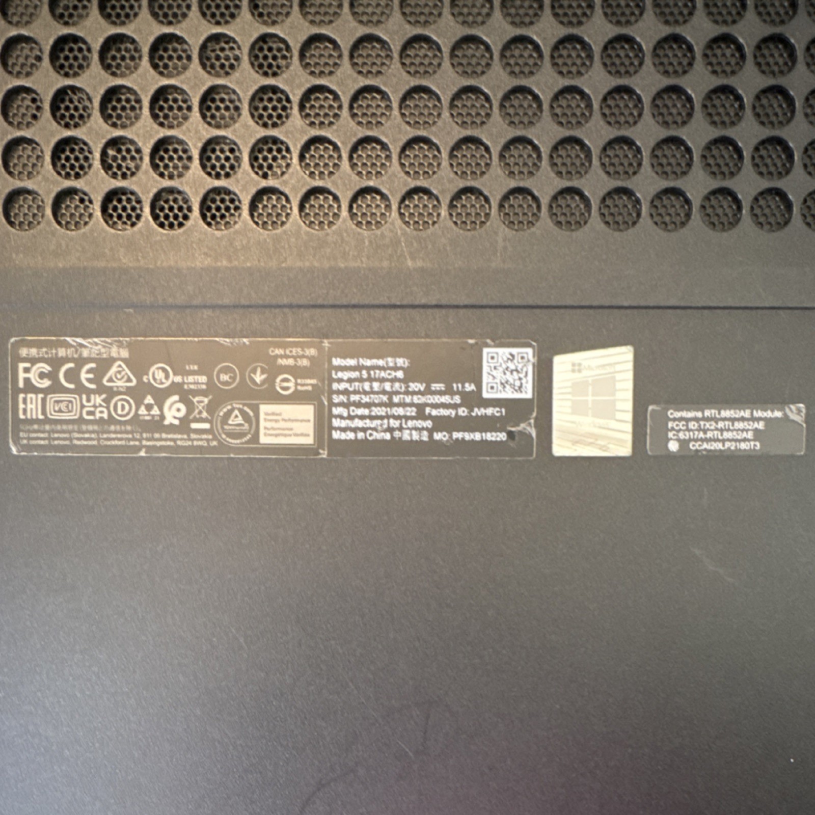 Lenovo Legion 5 17ACH6 Gaming Laptop AMD Ryzen 5 5600H 32GB 3TB SSD GTX 1650