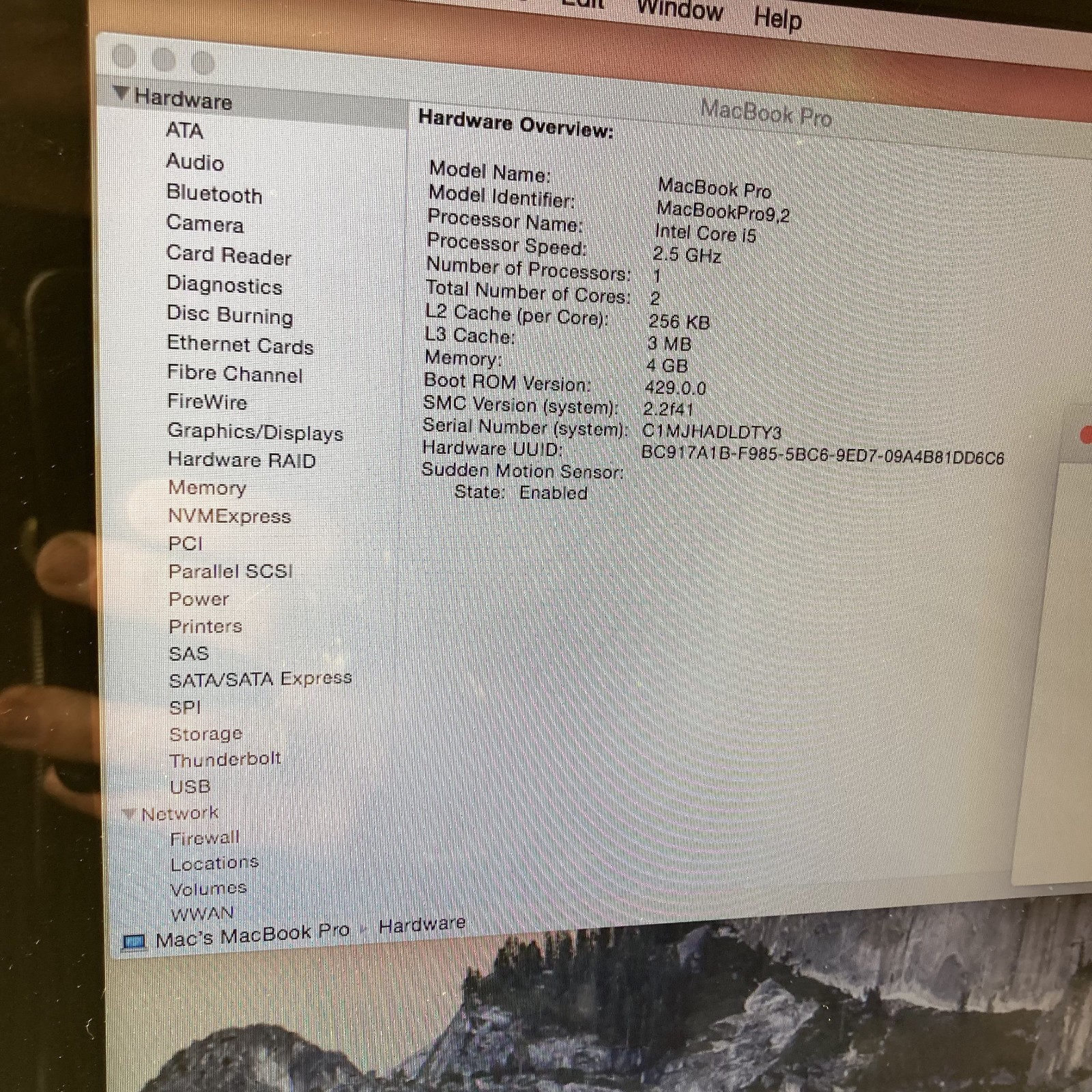 Apple MacBook Pro 13″ i5 2.5GHz 4GB RAM 256GB SSD Mac OS Yosemite A1278