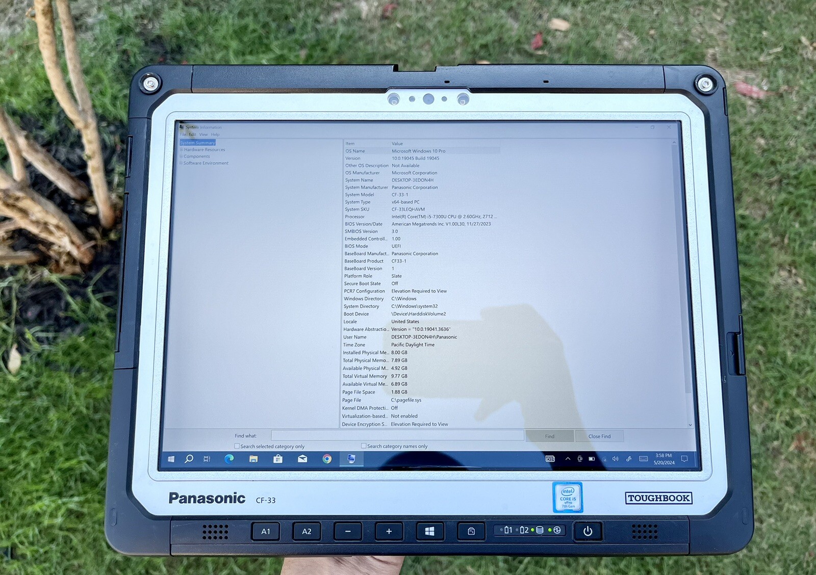 Panasonic Tough Tablet CF-33 12.1″ Touch 2.60GHz Core i5-7300U 8GB RAM 256GB SSD