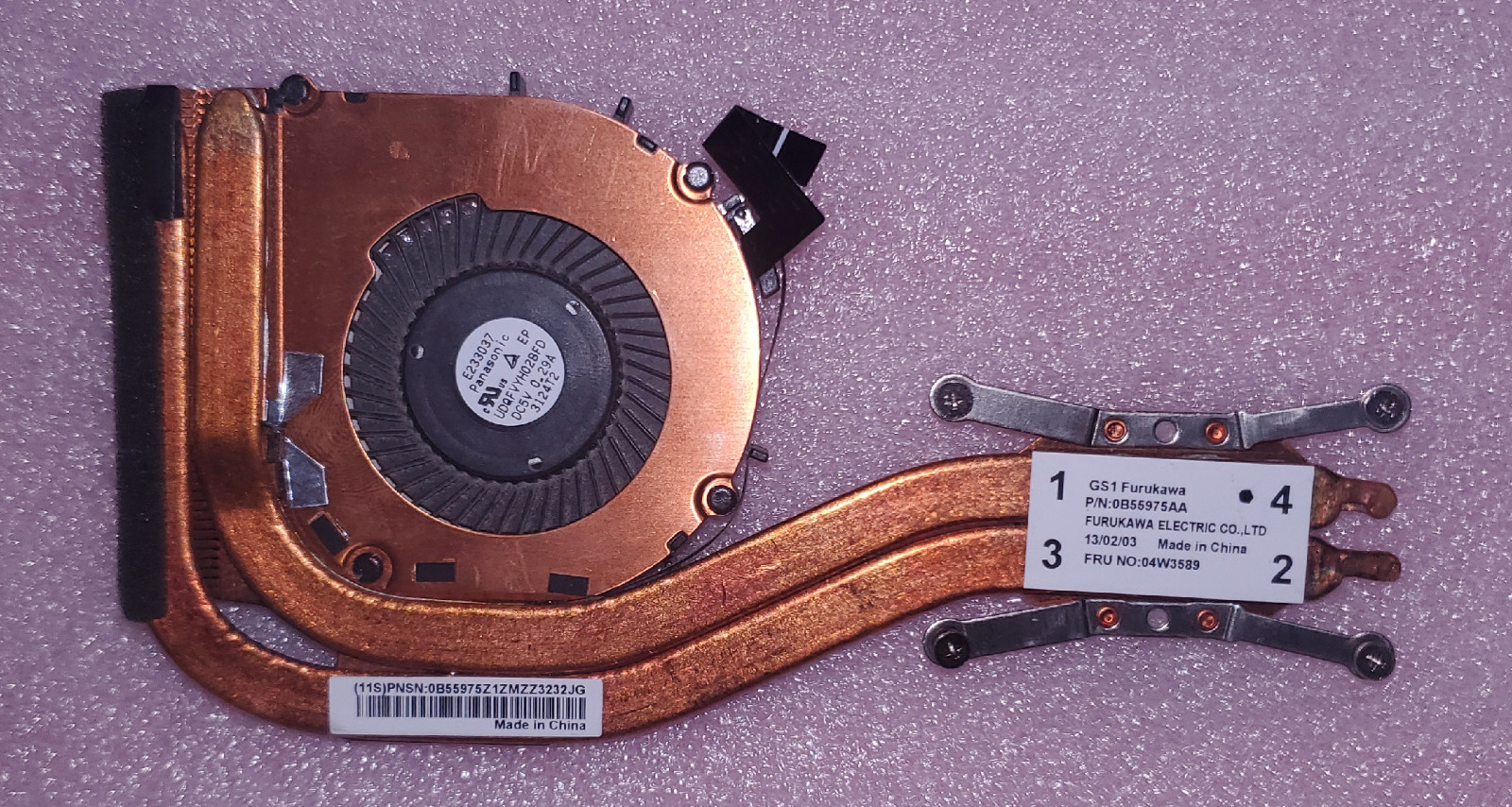 Lenovo X1 Carbon 1st Gen i7 3667U 04w3589 Internal Fan Original Lenovo Parts