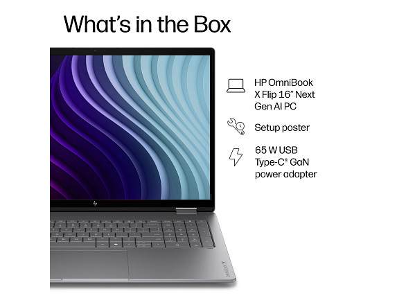 HP OmniBook X Laptop Computer 16″ 2K Touch Screen AMD Ryzen AI 7 24 GB memory;1