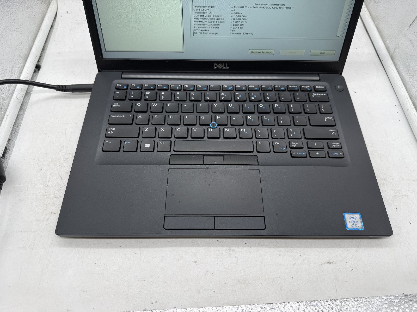 Dell Latitude 7490 14 inch, Core i5-8350U, 8GB RAM, NO SSD/Charger