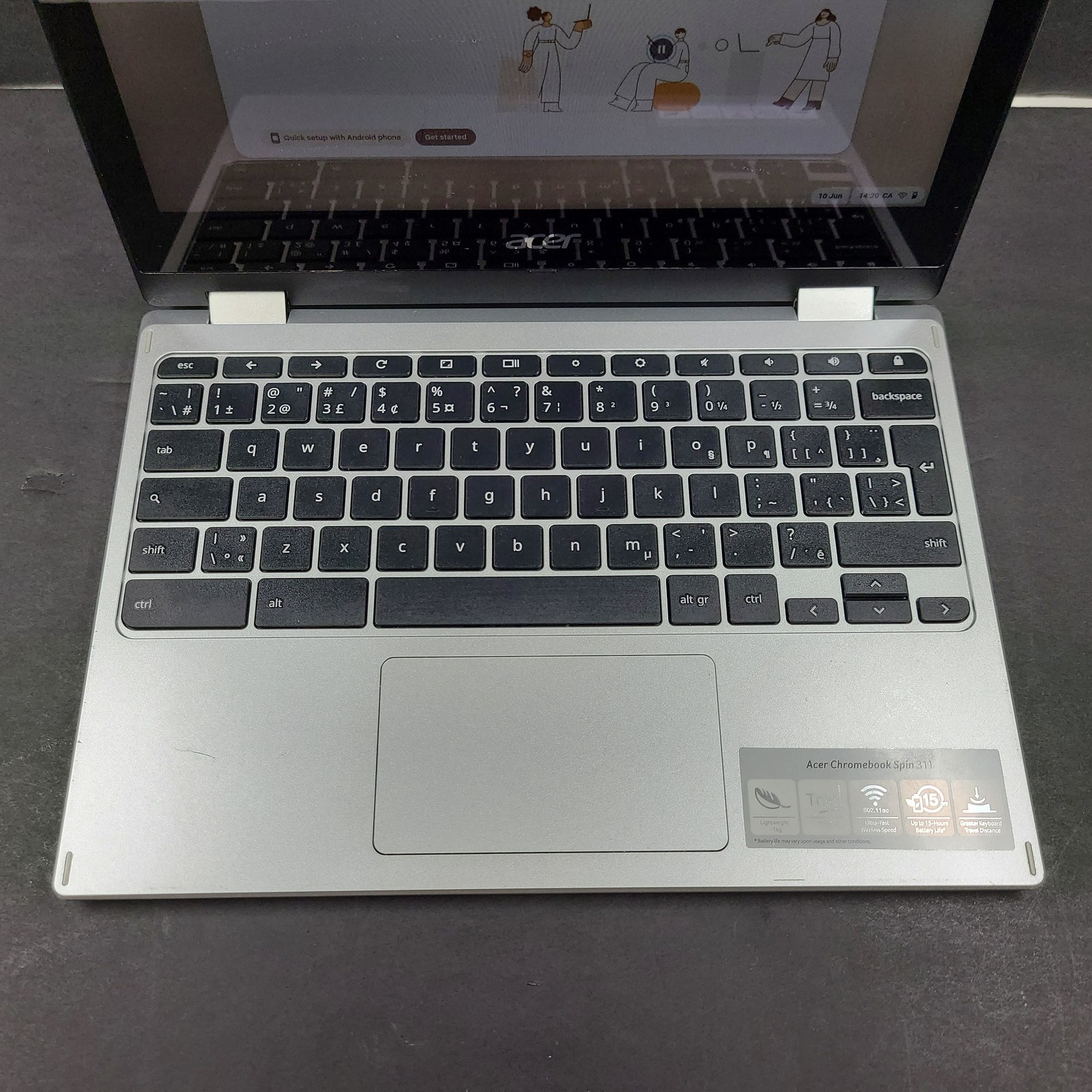 Acer Chromebook Spin 311 11.6″ MediaTek Kompanio 500 @ 2.00 GHz 4GB RAM