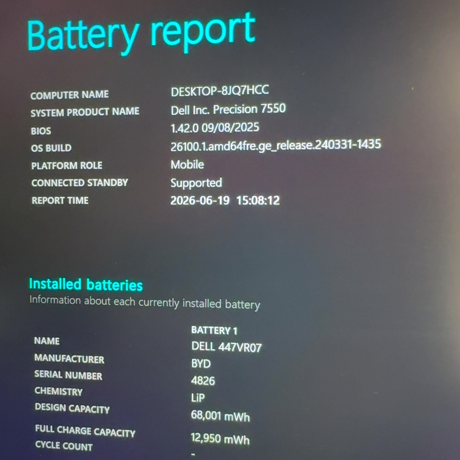 Dell Precision 7550 Laptop i7-10875H 32GB RAM 1TB SSD Quadro T2000 Win 11 Pro