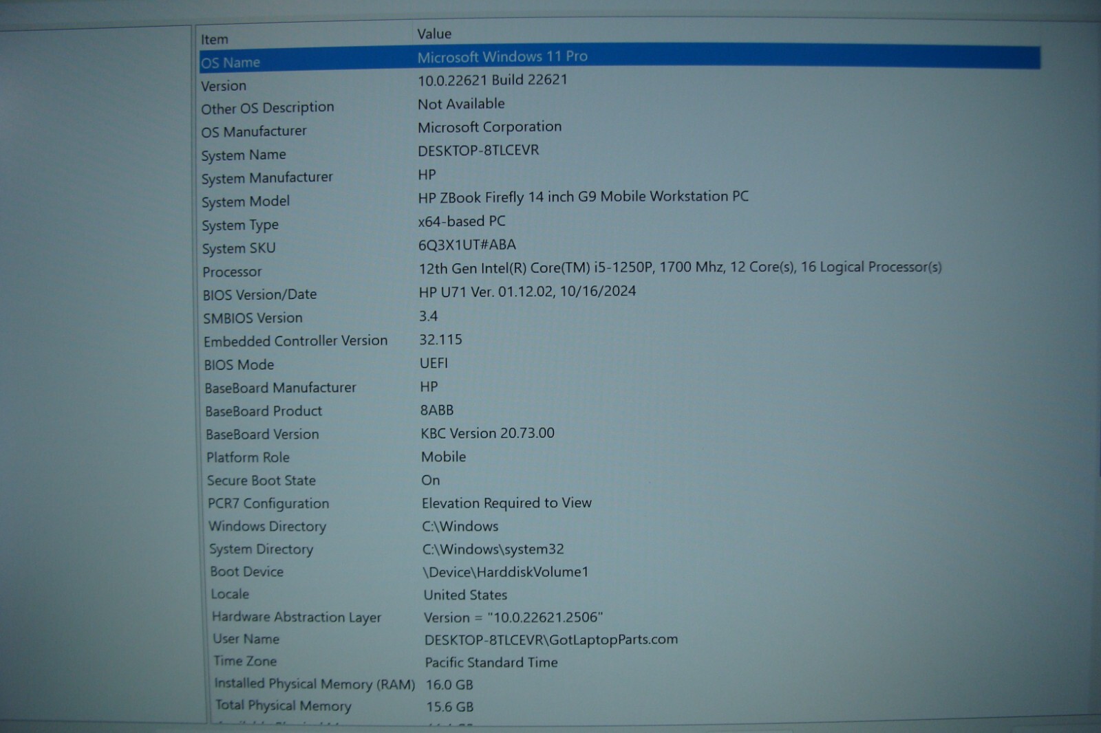 HP ZBook Firefly G9 14″ FHD+ Workstation i5-1250P 16GB 256GB SSD Warranty 2025