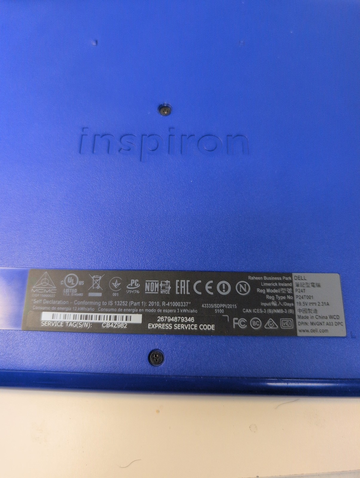 🎸 Dell Inspiron 11-3162 P24T001 11.6in Laptop Blue Celeron N3050 32GB (AS IS)