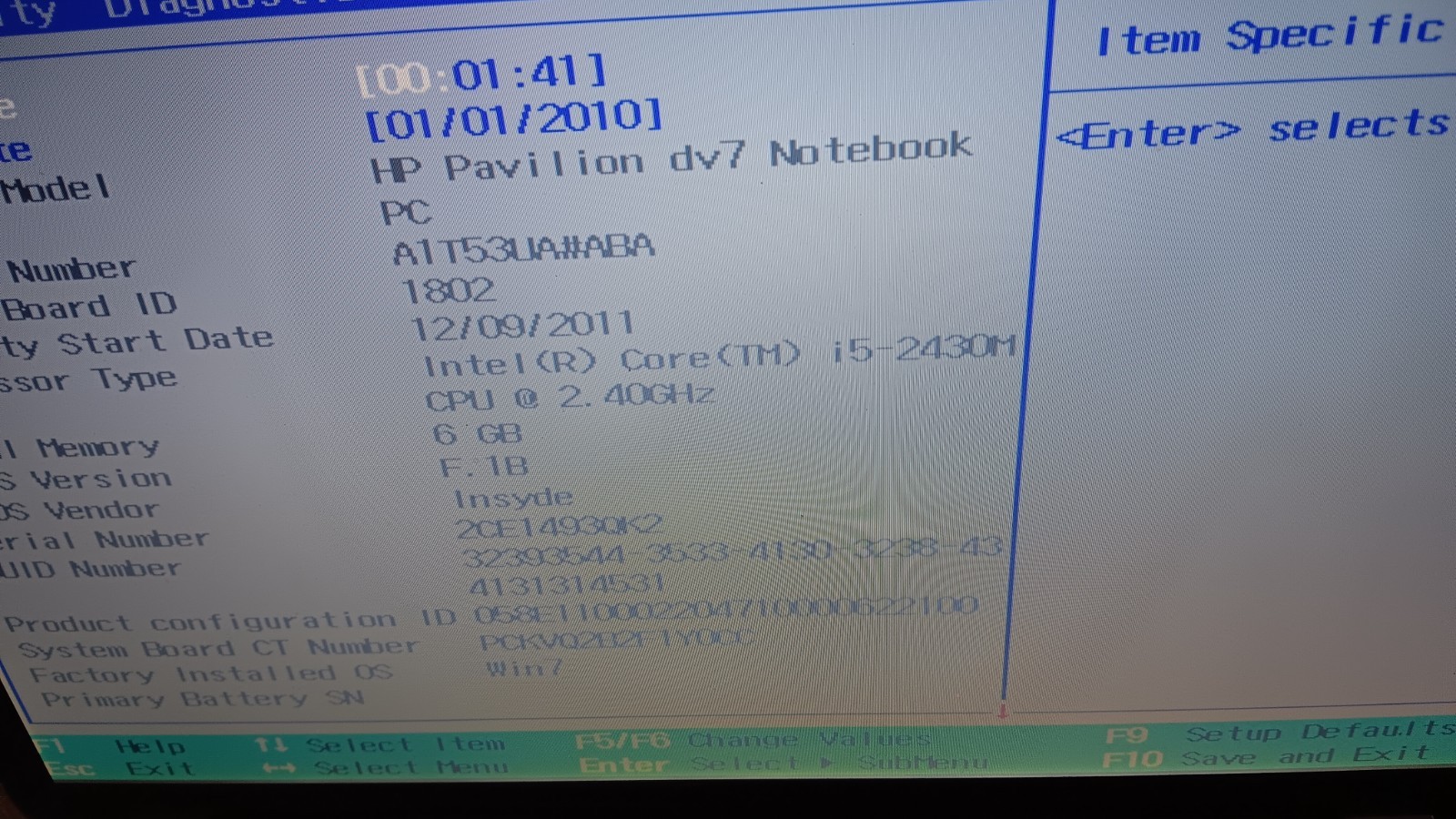 HP Pavilion DV7-6B55DX Laptop Intel core i5-2430M @2.40 GHz 17.3″ LCD Screen P/R