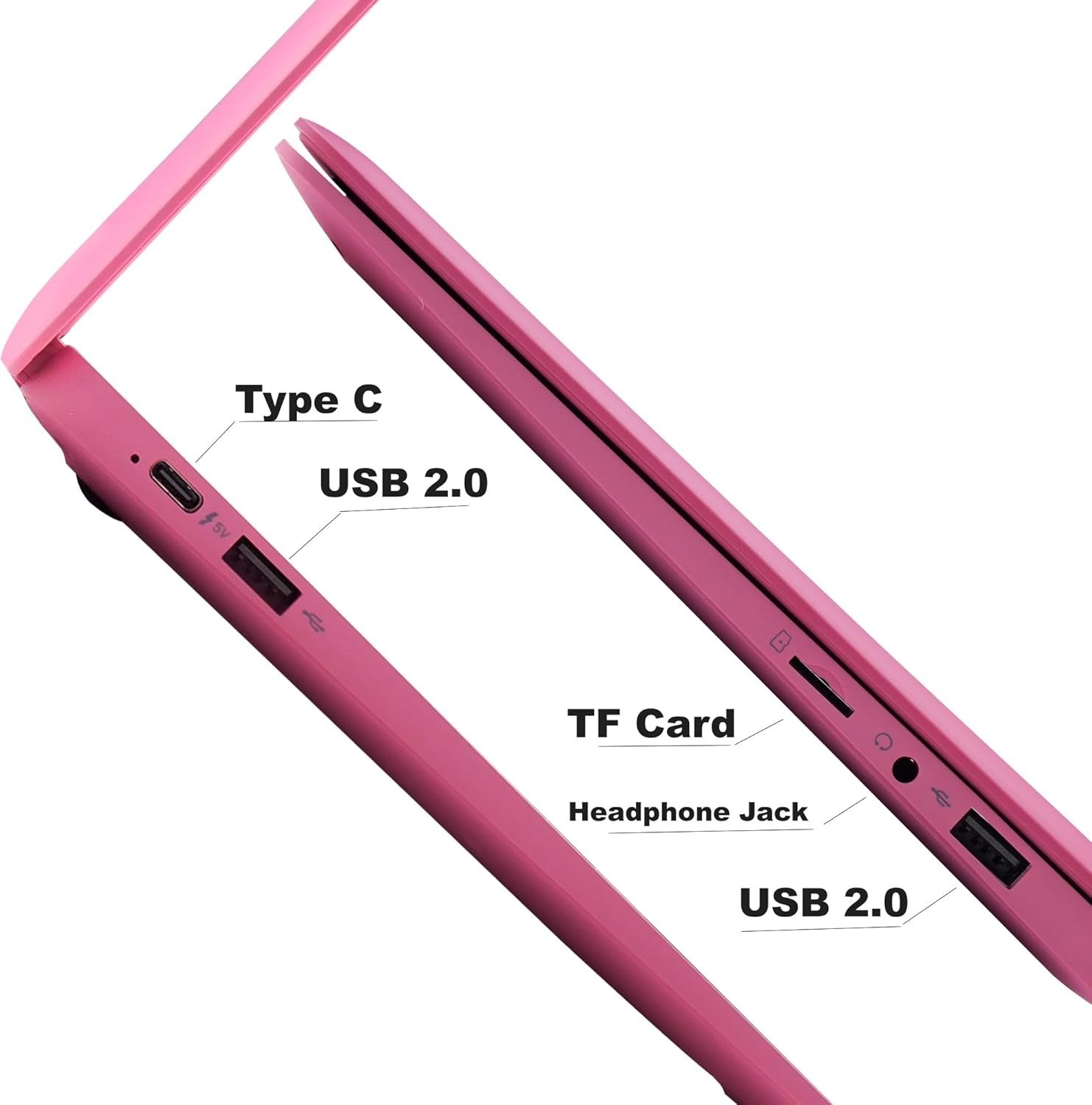 10.1” Laptop Computer Quad Core Android 12.0 Mini Netbook 2G RAM Kids Pink NEW