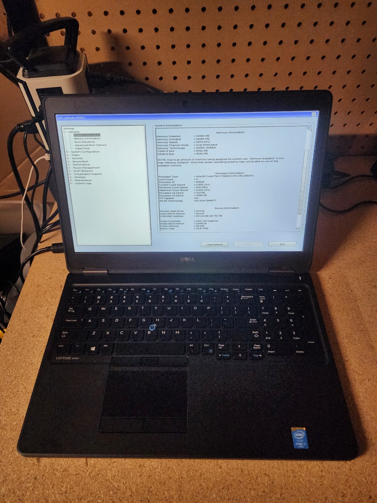 Dell Latitude E5550 i7-5600U 2.60GHz 16GB RAM No HDD/OS/Batt See Desc