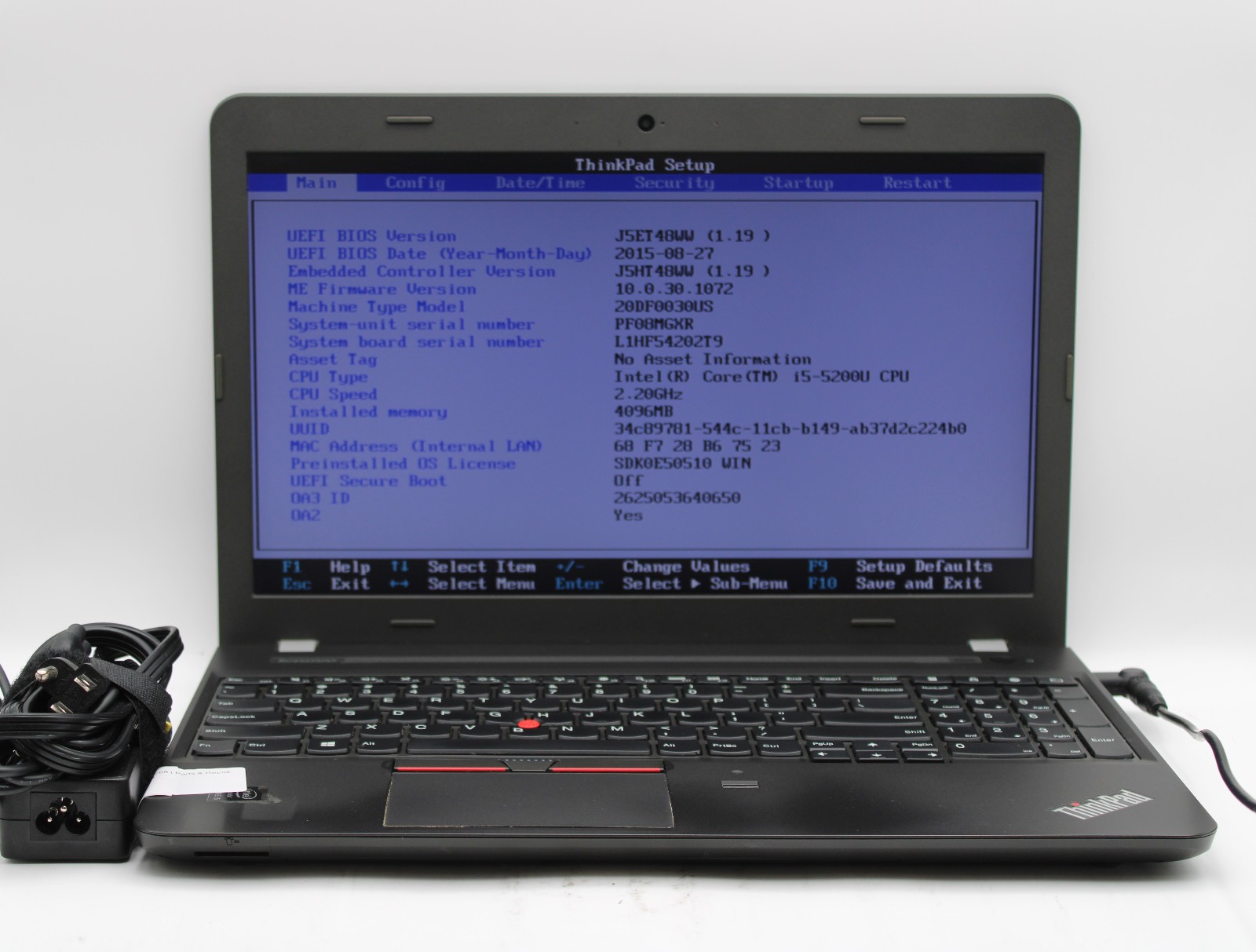 Lenovo ThinkPad E550 i5-5200U @ 2.2 GHz 4GB RAM No SSD No OS