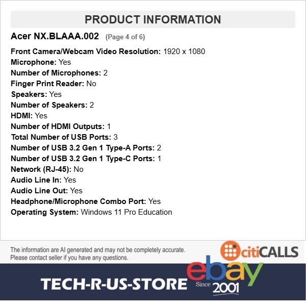 Acer NX.BLAAA.002 TravelMate B5 14 TMB514 14″ Notebook Core 3 8GB 256GB SSD W11