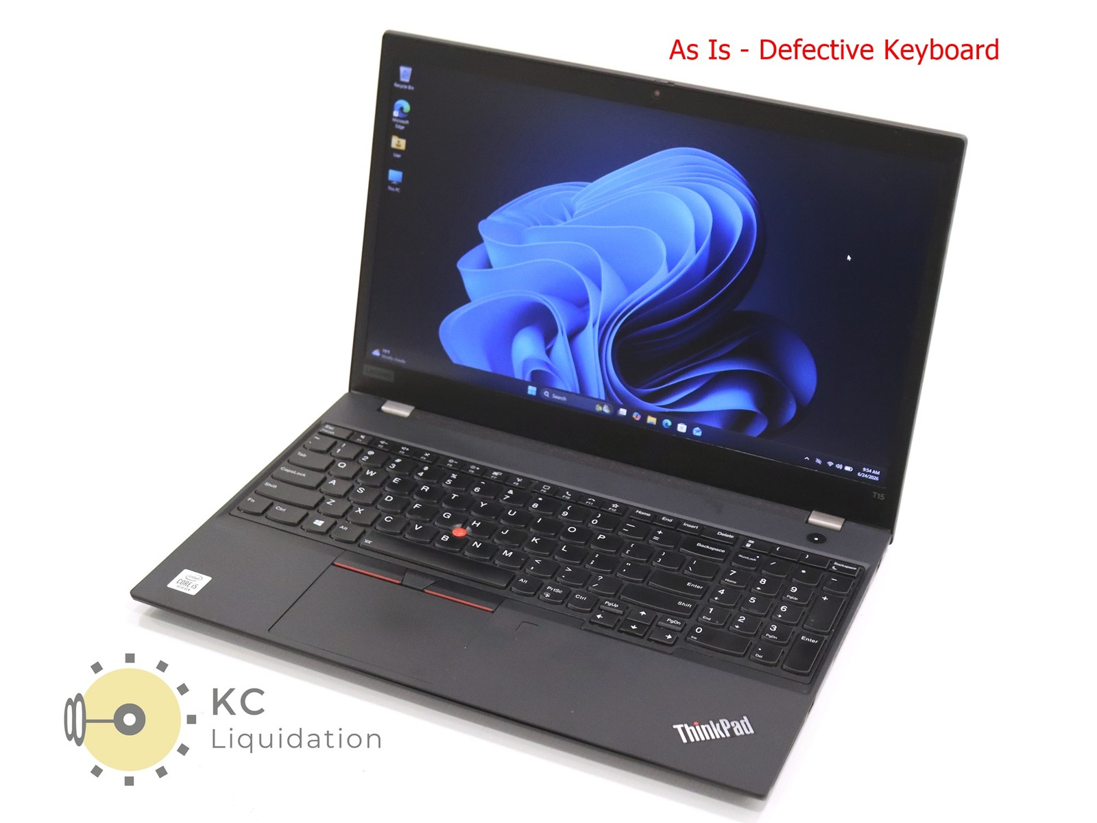 Lenovo ThinkPad T15 G1 15.5″ i5-10210U 16GB 256GB NVMe W11P – Defective Keyboard
