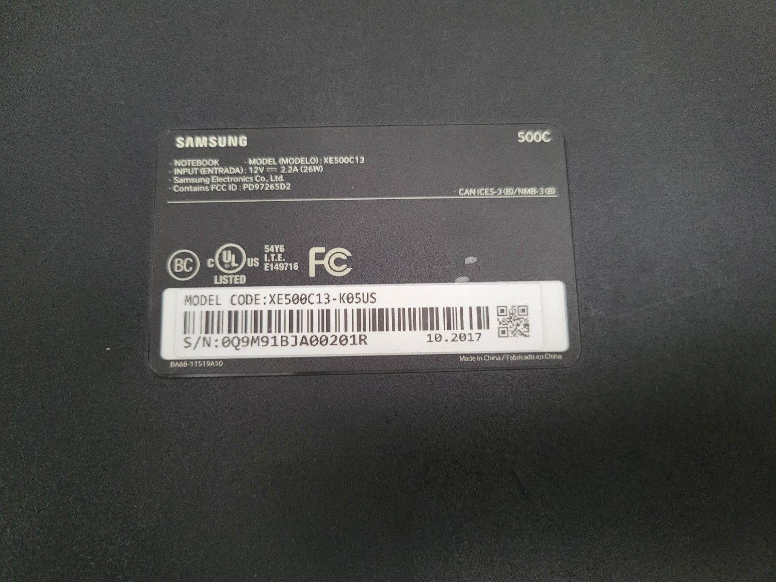 Samsung Chromebook 3 XE501C13 K05US 11.6″ Intel Celeron 1.6GHz 4GB RAM 32GB eMMC