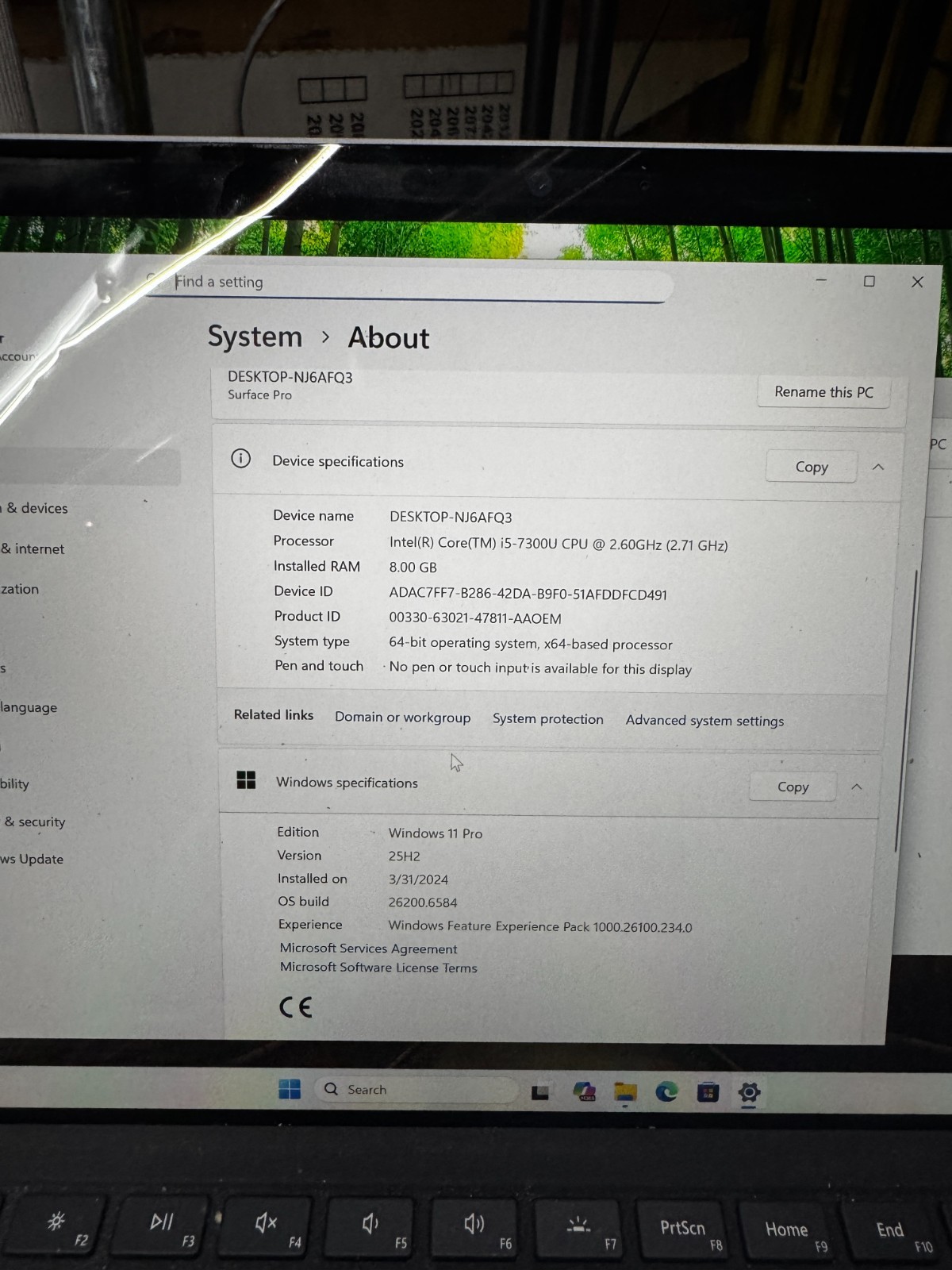 Microsoft Surface Pro Core I5-7300U 256GB SSD 8GB RAM Laptop #6334