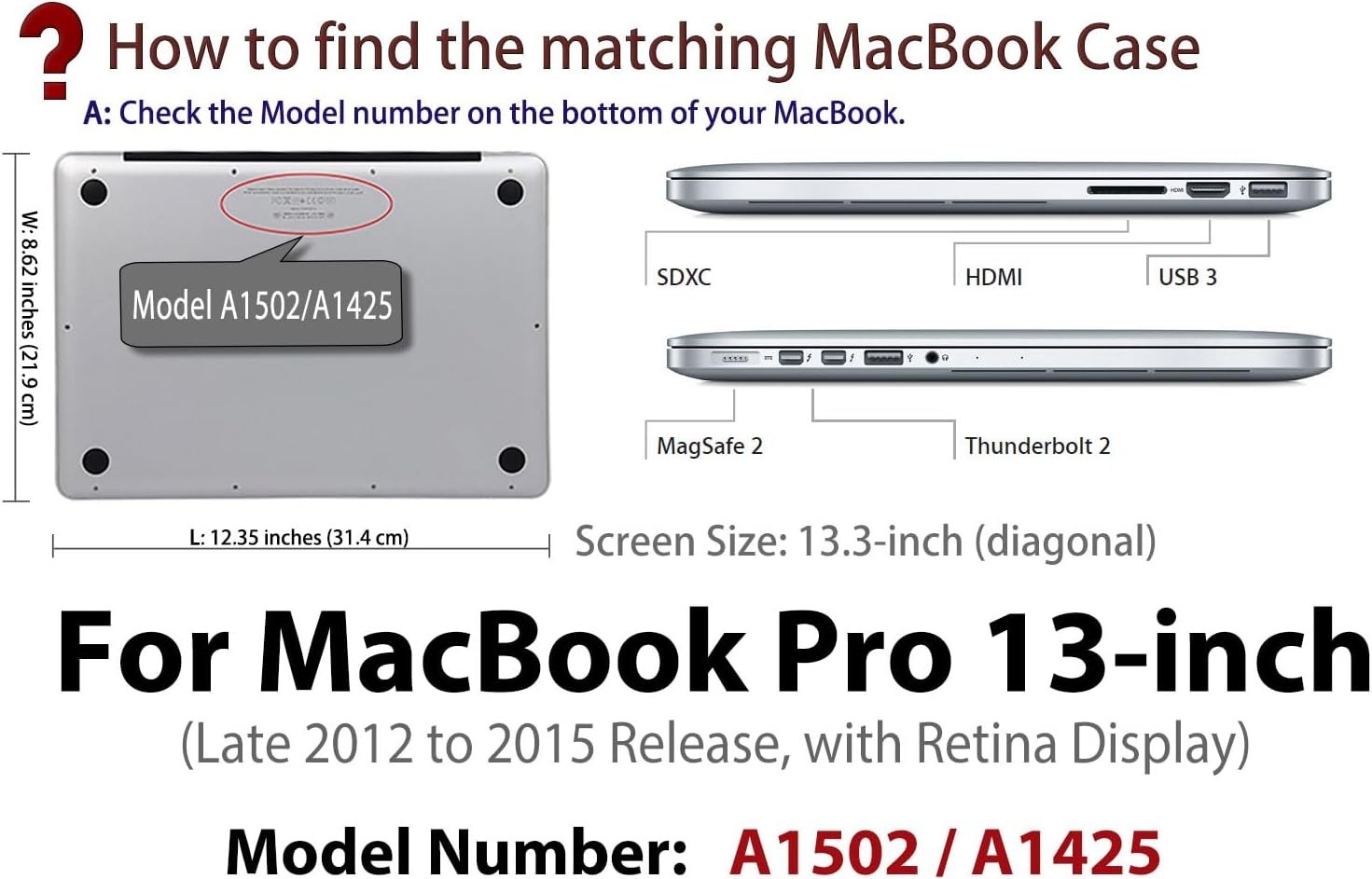 Matte Hard Shell Case Cover for MacBook Pro (Retina, 13 inch, Early 2015/2014)