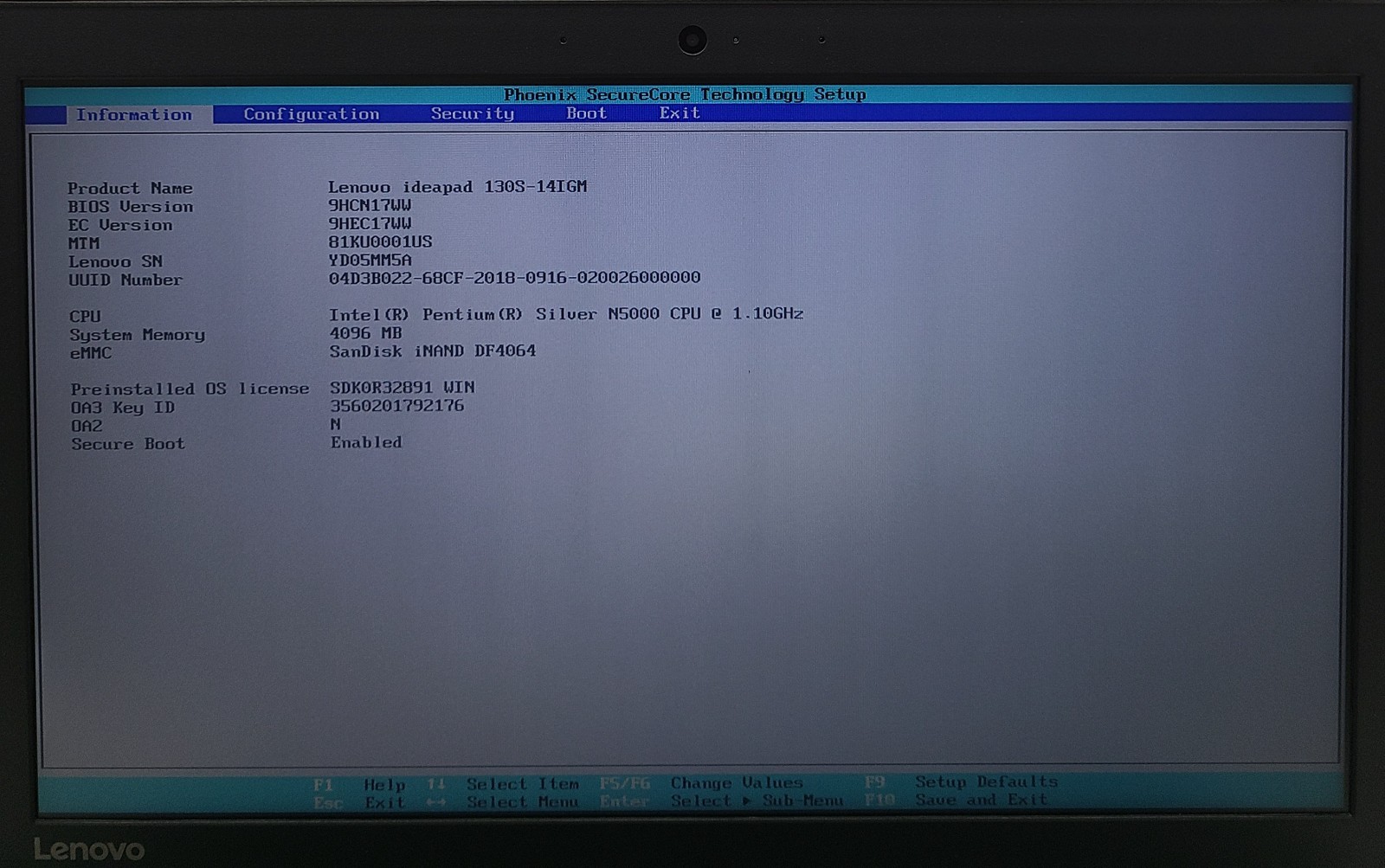 Lenovo Ideapad 130S-14IGM Laptop Intel Pentium Silver N5000 4GB 64GB NO OS (FL)