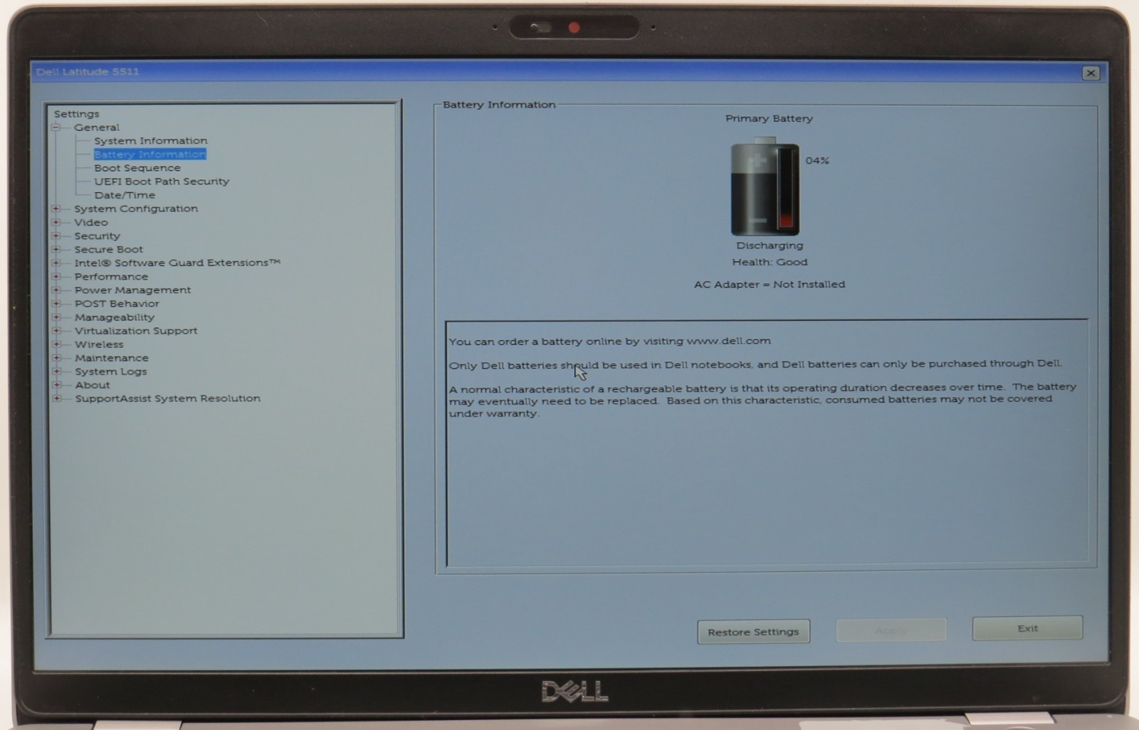 Dell Latitude 5511 i7-10850H 16GB DDR4 256GB M.2 Win11 Pro w/AC