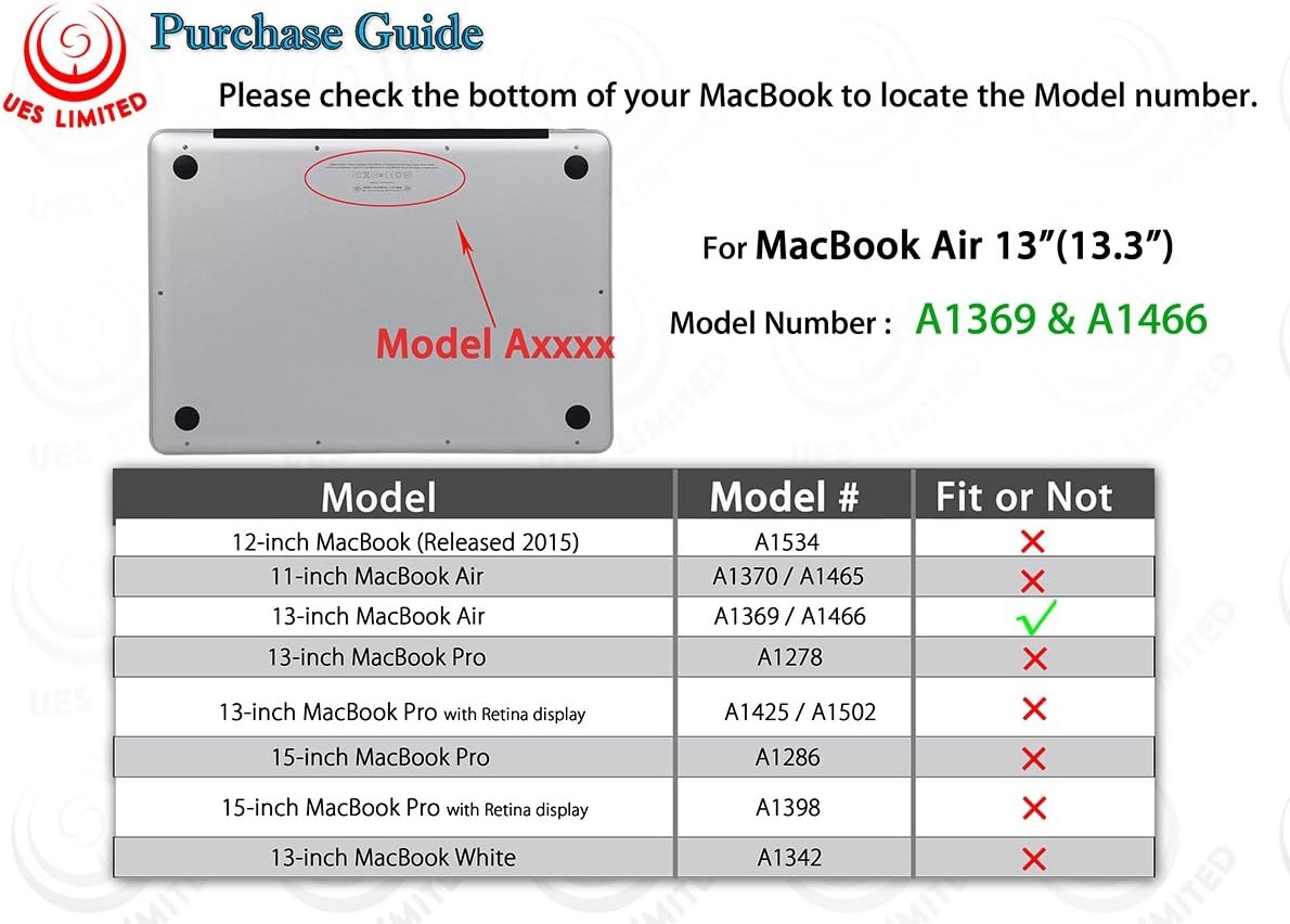 MacBook Air 13 inch Case, Smooth Soft-Touch Matte Hard Shell Case Cover for 2008