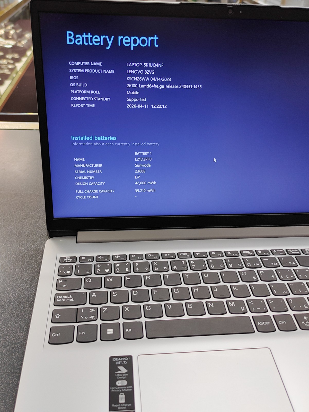 Lenovo IdeaPad 1 15.6″ 2023 Model Laptop w/ AMD 7120U 4GB 128GB SSD Win11 15AMN7