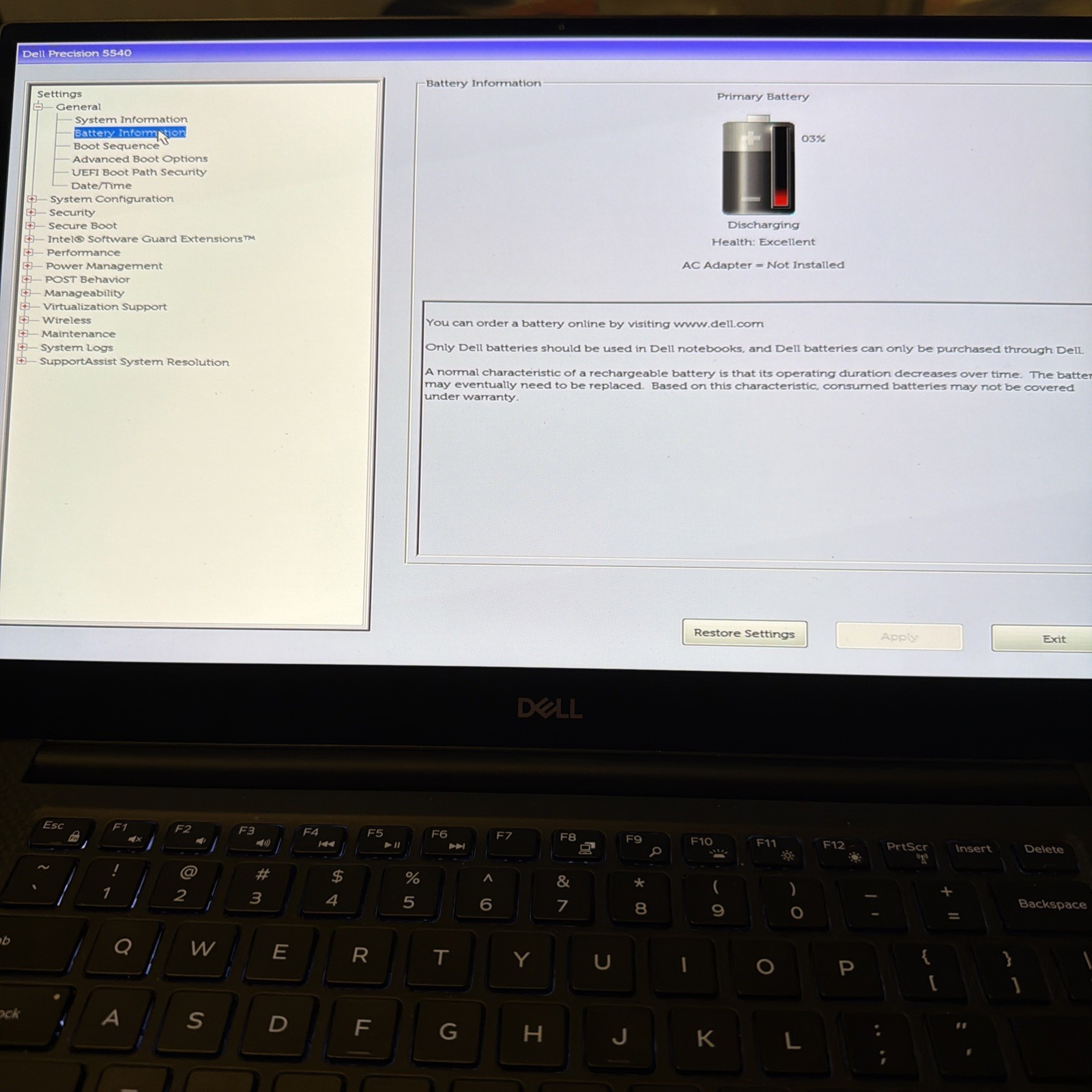 Dell Precision 5540 15.6” 512gb SSD Intel Core i9 9th 32GB RAM NO AC Adapter