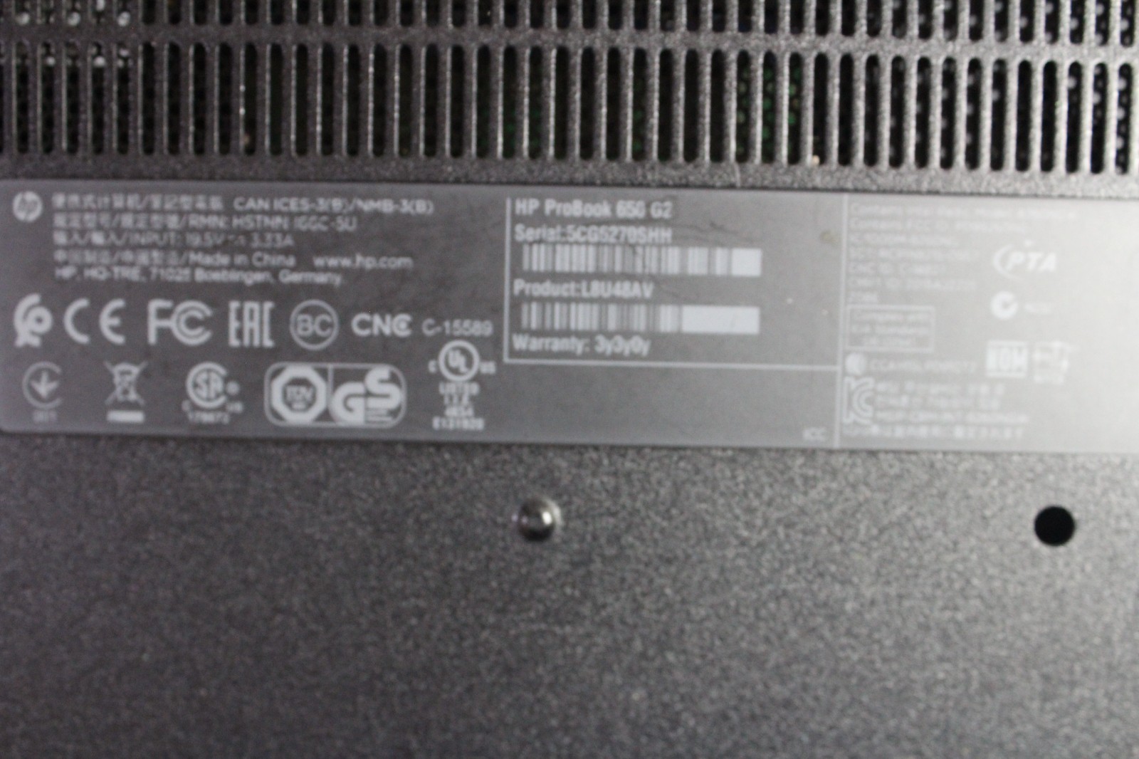 HP ProBook 650 G2-Core i5 6200u@2.30GHz-8GB-256GB SSD-Win 11-WebCam-Read All