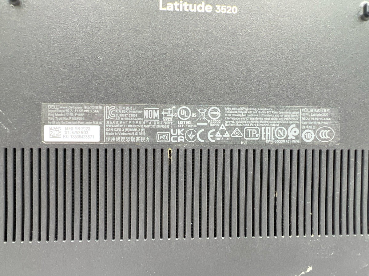Dell Latitude 3520 Win10Pro/11 Gen Intel Core i5-1135G7@2.4GHz/8GB R (EL1129545)