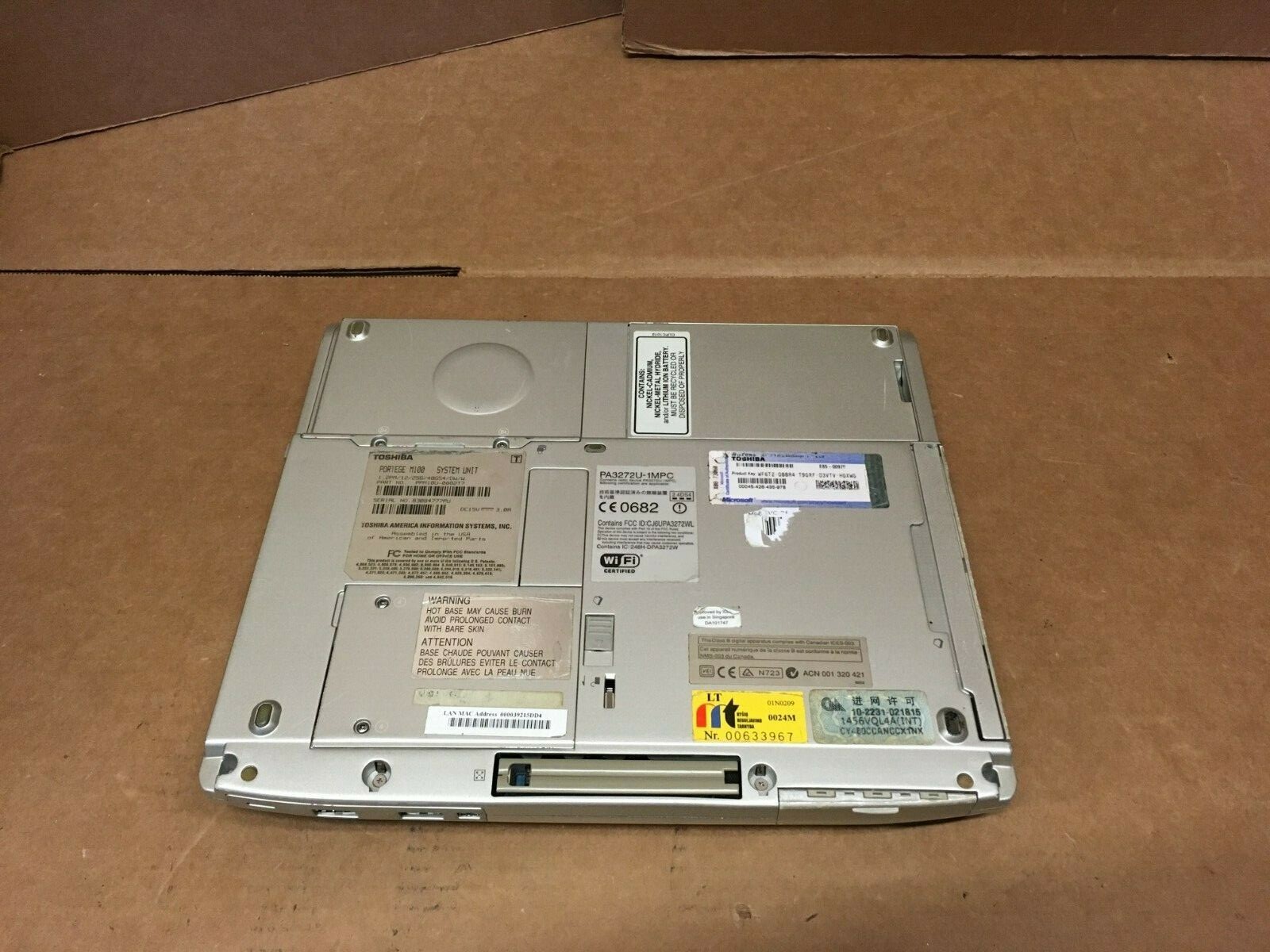 Toshiba Portege M100 PENTIUM M 1.2GHz 256MB RAM 20GB HDD WINDOWS XP WIFI DVD