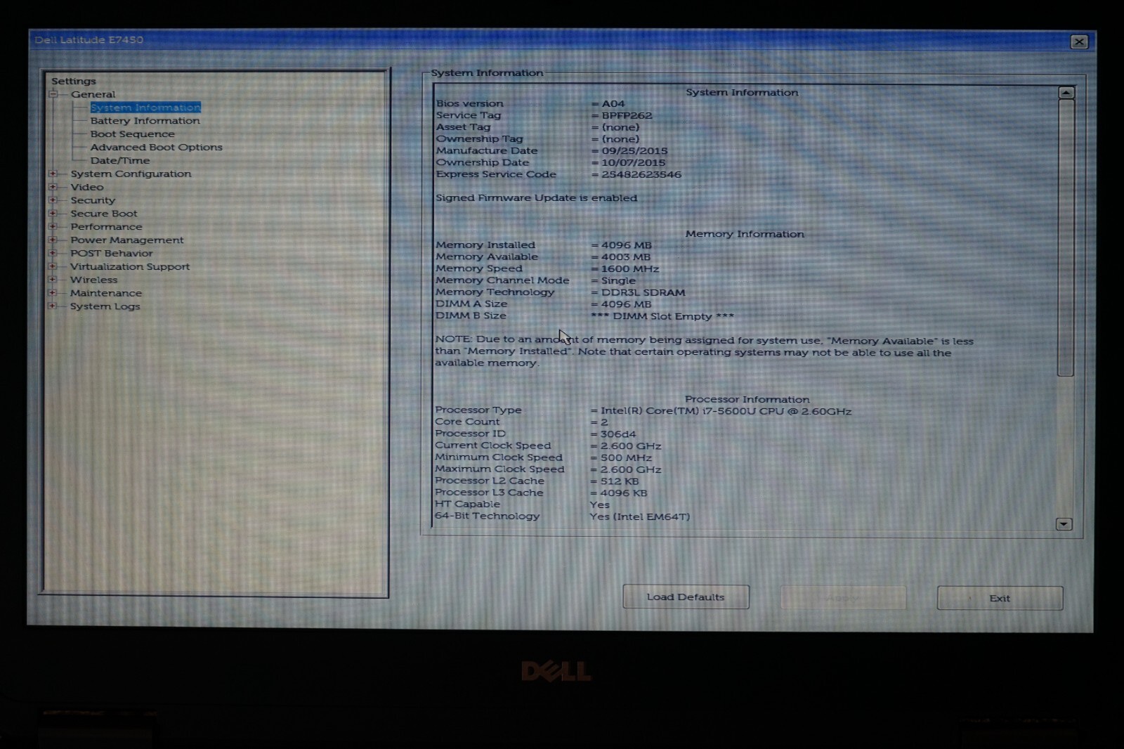 ^ Dell Latitude E7450 14″ Intel i7-5600U @ 2.60GHz 4GB Ram No HD “READ” #C1664