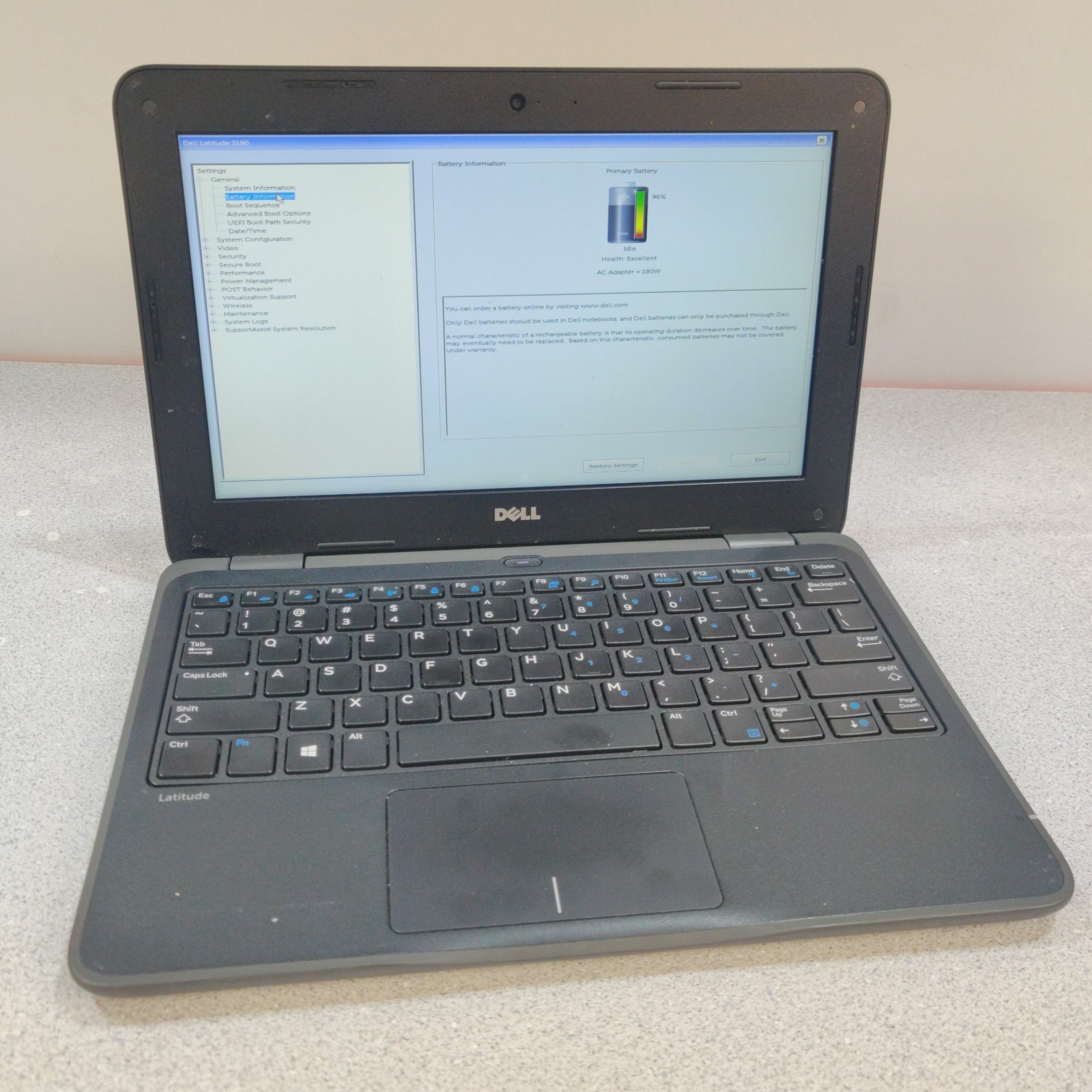 Dell latitude 3180 N4200 1.1GHz 4GB Ram NO SSD/OS/AC ADAPTER FOR PARTS BAD LCD