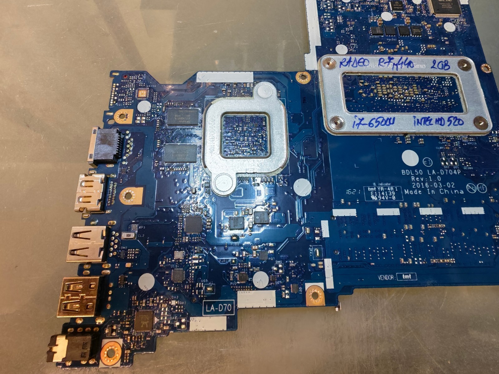 HP 15-AY 250 G6 G5 15-AC MOTHERBOARD LA-D704P I7-6500U AMD R7 M440 INTEL 520 #