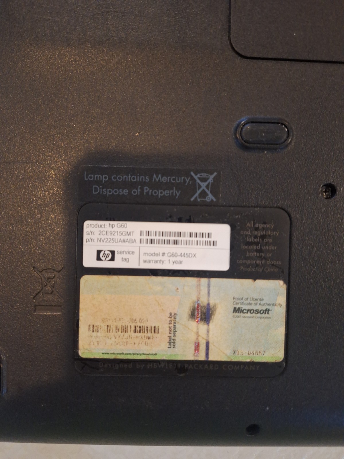 HP G60-445DX Laptop No HDD Read Description